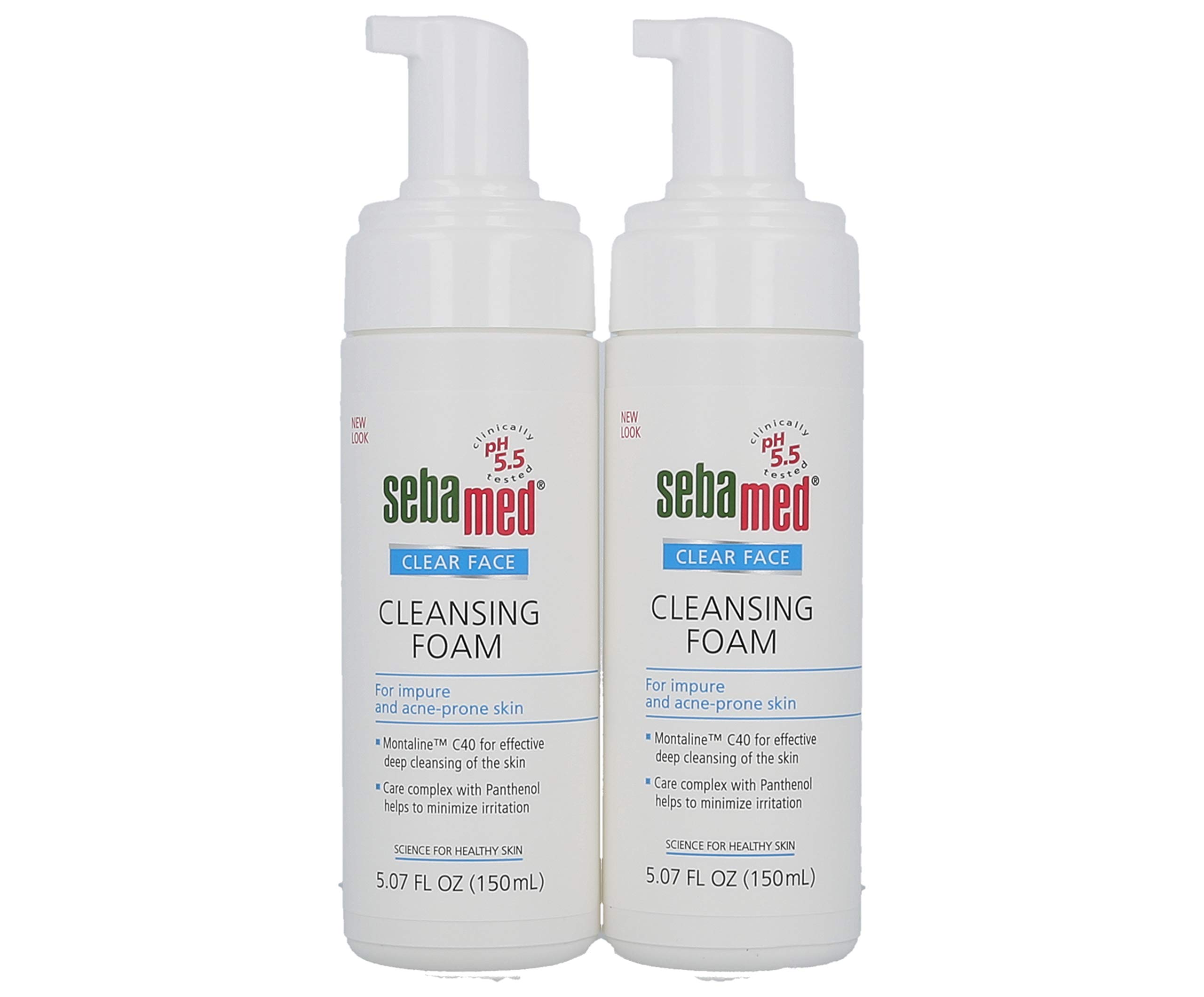 Sebamed Clear Face Cleansing Foam - Gentle pH 5.5 Face Wash for Oily, Acne-Prone & Sensitive Skin | 5.07 Fl Oz (Pack of 2) | Dermatologist Recommended for Daily Cleansing & Blemish Control