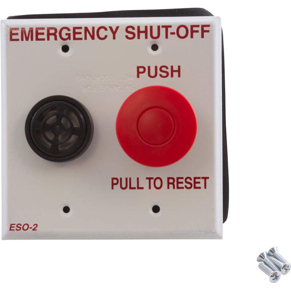 Pentair ESO2 Double Plate Shut Off Switch with Alarm - Pool & Spa Safety Device for Water Leak Detection