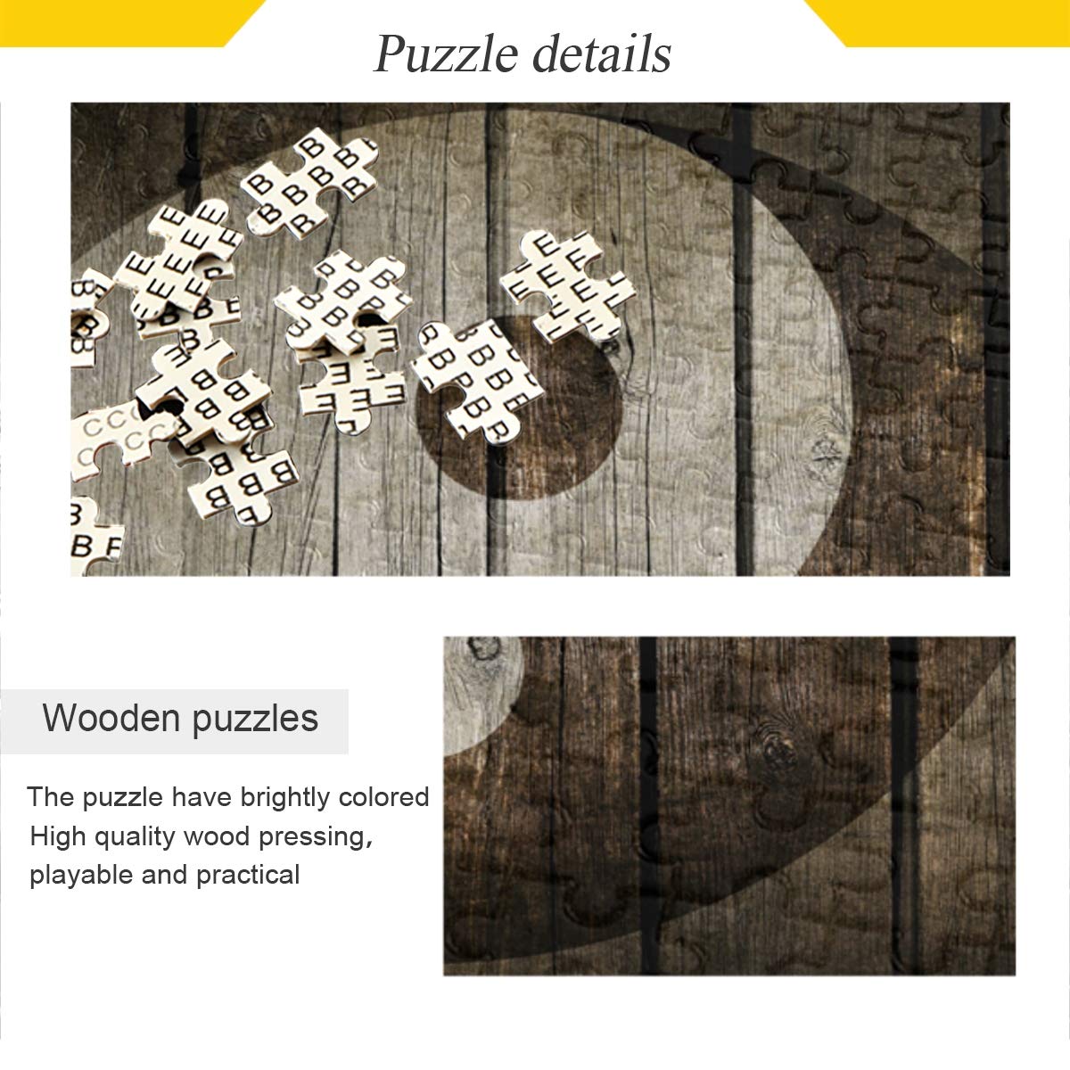 1000 Piece Yin Yang Wooden Jigsaw Puzzle for Adults & Kids - Challenging Brain Teaser for Family Game Night & Home Decor