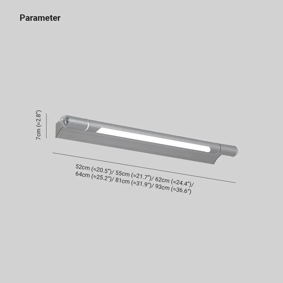 Silver LED Tube Lights for Bathroom Mirror - Modern Vanity Lighting for Makeup, Shaving & Grooming - Energy Efficient Waterproof Bathroom Decor