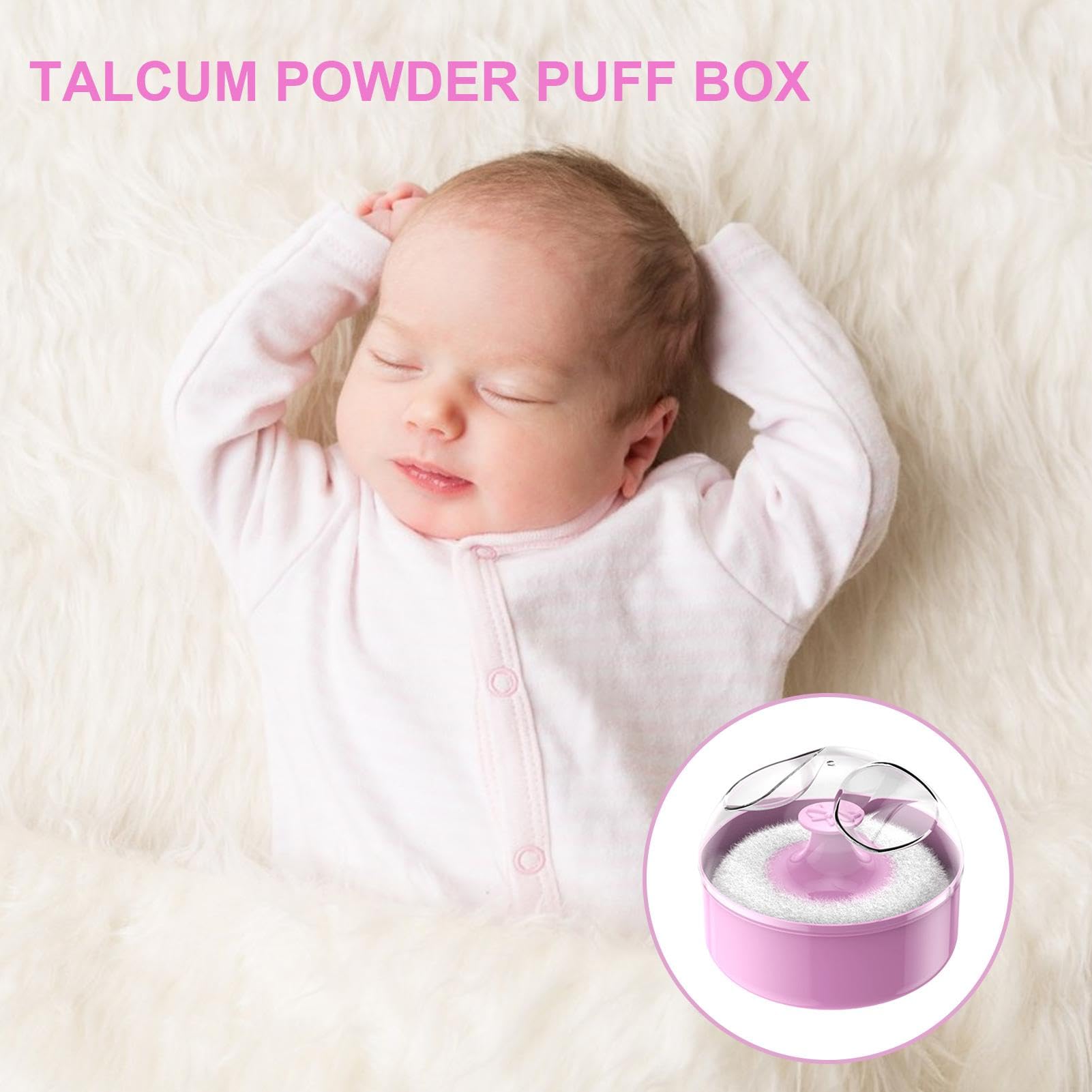 Premium Powder Puff Set - Portable Talcum Powder Puff Box with Hygienic Applicator | Dustproof Empty Powder Dispenser for Travel & Home | Perfect for Makeup Touch-Ups, Baby Care & Body Powder Application