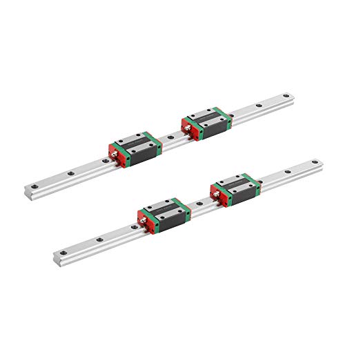 Mssoomm EGH20 CNC Square Linear Guide Rail Kit - 2Pcs 600mm Rails + 4Pcs Slider Blocks for 3D Printers, CNC Machines & DIY Projects | High Precision Motion Components for Industrial Automation & Robotics