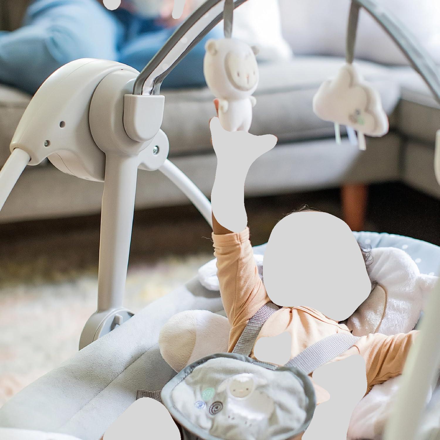 Ingenuity Comfort 2 Go Portable Baby Swing - Lightweight, Foldable Infant Swing with Soothing Vibrations & Music - Perfect for Travel, Nursery, and On-the-Go Parenting