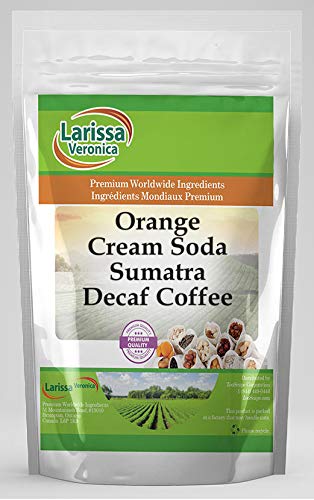 Premium Orange Cream Soda Flavored Sumatra Decaf Whole Coffee Beans - Naturally Flavored Gourmet Coffee (16oz, 3 Pack) - Perfect for Afternoon Relaxation & Dessert Pairings