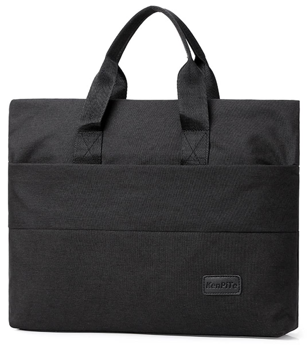 YYFRIEND 14 Inch Laptop Tote Bag - Lightweight Nylon Messenger Briefcase for Women & Men - Perfect for Work, Business Travel & College (Black)