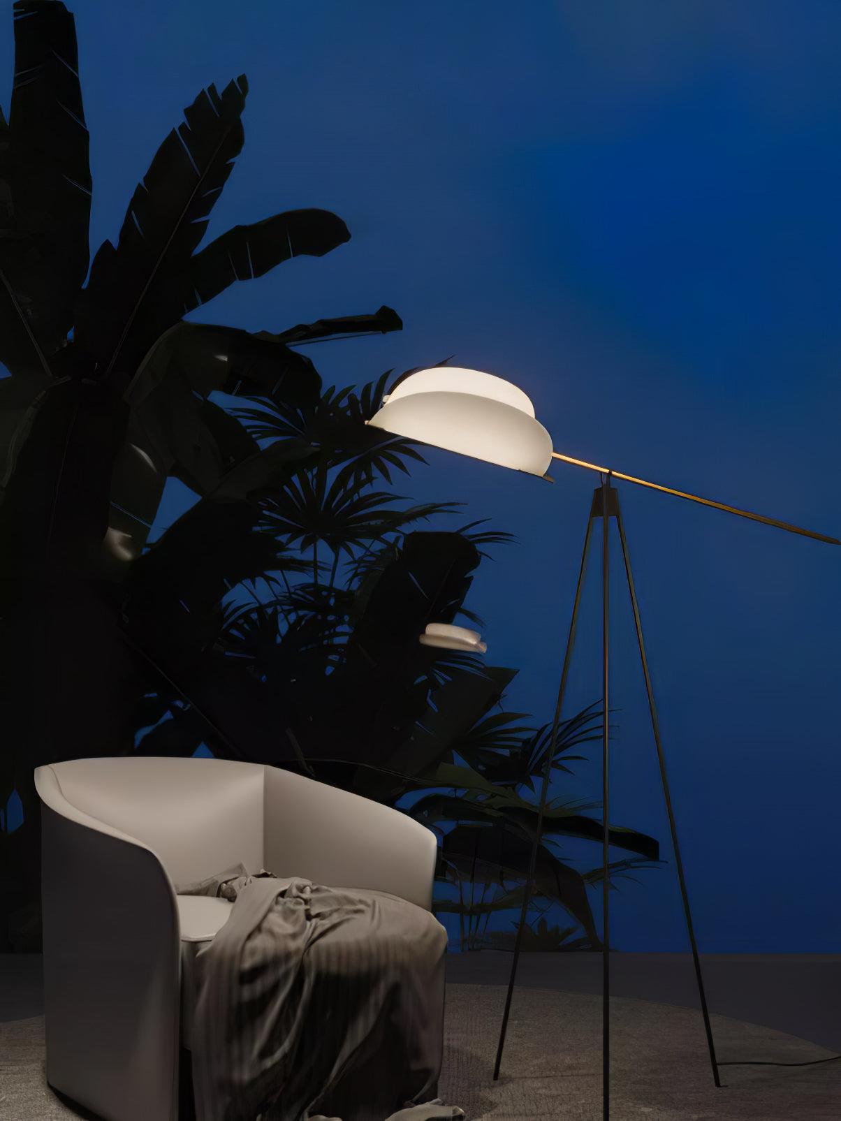 Heart Wing Tripod Floor Lamp - Adjustable Modern Standing Light for Living Room, Bedroom & Office - Warm White LED Bulb Included - Perfect for Reading, Relaxing & Decorating