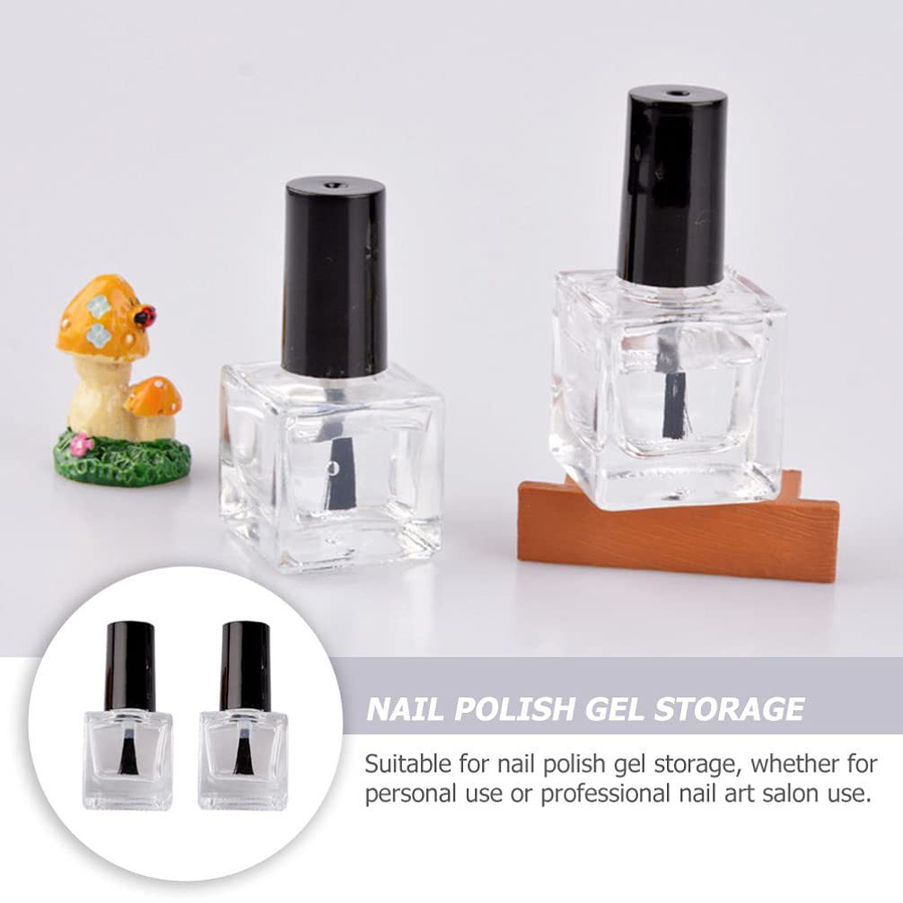 FOMIYES 20pcs Empty Glass Nail Polish Bottles with Lids & Brushes - Refillable Containers for DIY Nail Art, Terrarium, Sample Storage - Durable Plastic ABS Manicure Tools for Professional & Home Use
