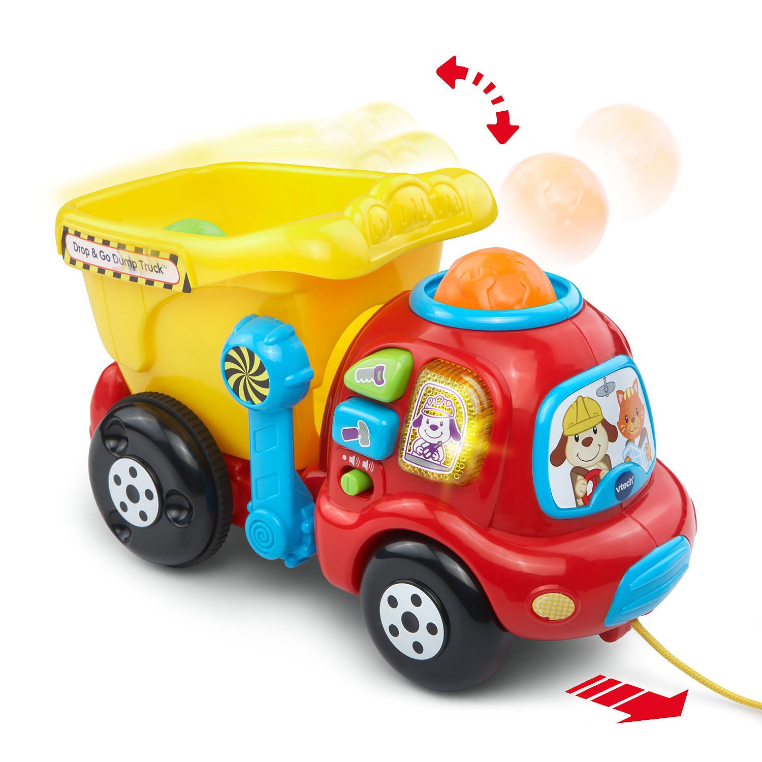VTech Drop and Go Dump Truck - Interactive Learning Toy for Toddlers, Yellow | STEM Educational Toy for Kids Ages 1-3 | Fun Construction Vehicle for Pretend Play & Early Development