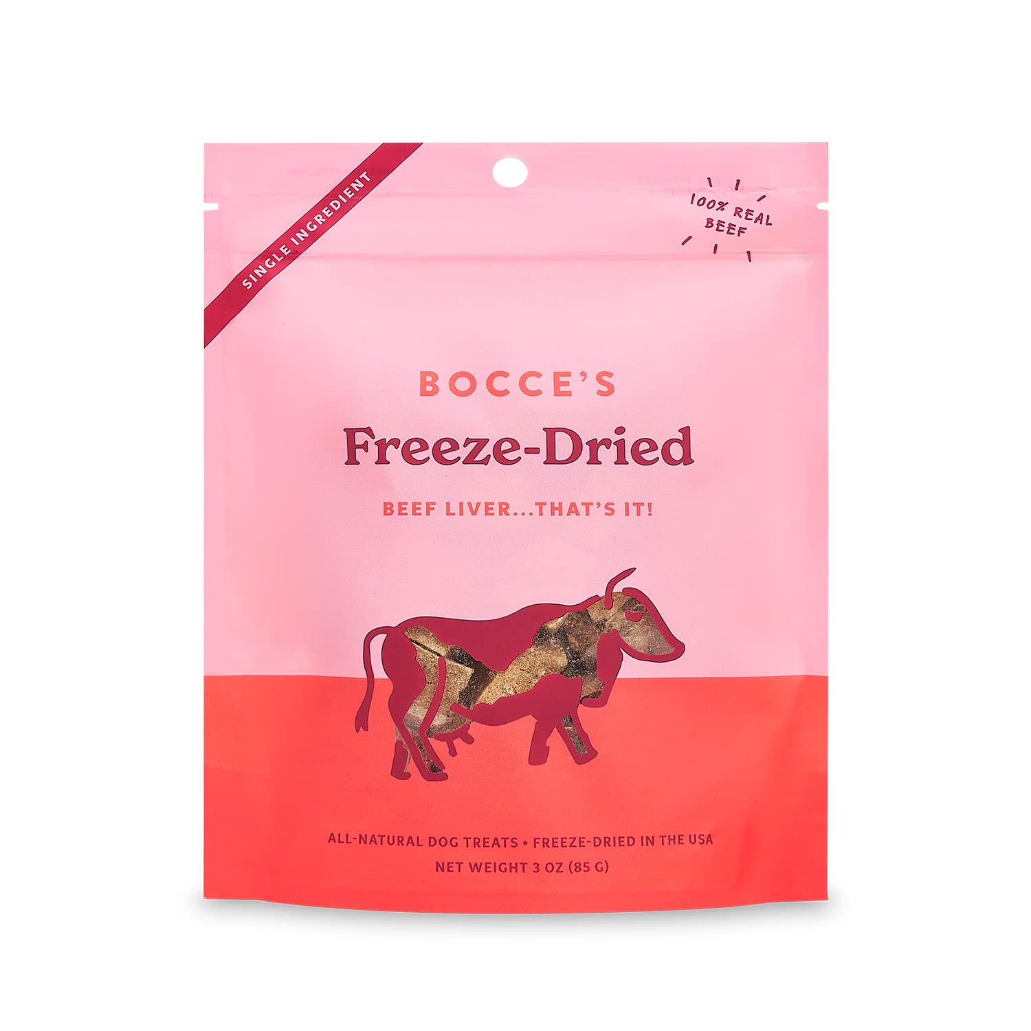 Bocce's Bakery All-Natural Freeze-Dried Beef Liver Dog Treats - 3 oz, Grain-Free, Made in USA - High-Protein Training Rewards & Dental Chews for Puppies & Adult Dogs