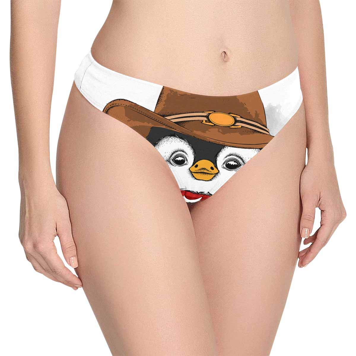 Custom Novelty Cute Penguins Women's Thongs Panties - Soft Comfortable Underwear for Women (XS-3XL) - Perfect for Gifts, Loungewear & Everyday Use