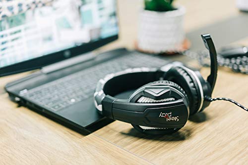 Steelplay HP-42 Wired Gaming Headset with Stereo Sound, Swivel Microphone & In-line Controls - 3.5mm Jack for PS4, Switch, Xbox One, PC, Mac, Laptop - Camouflage Design - Perfect for Competitive Gaming & Online Chat