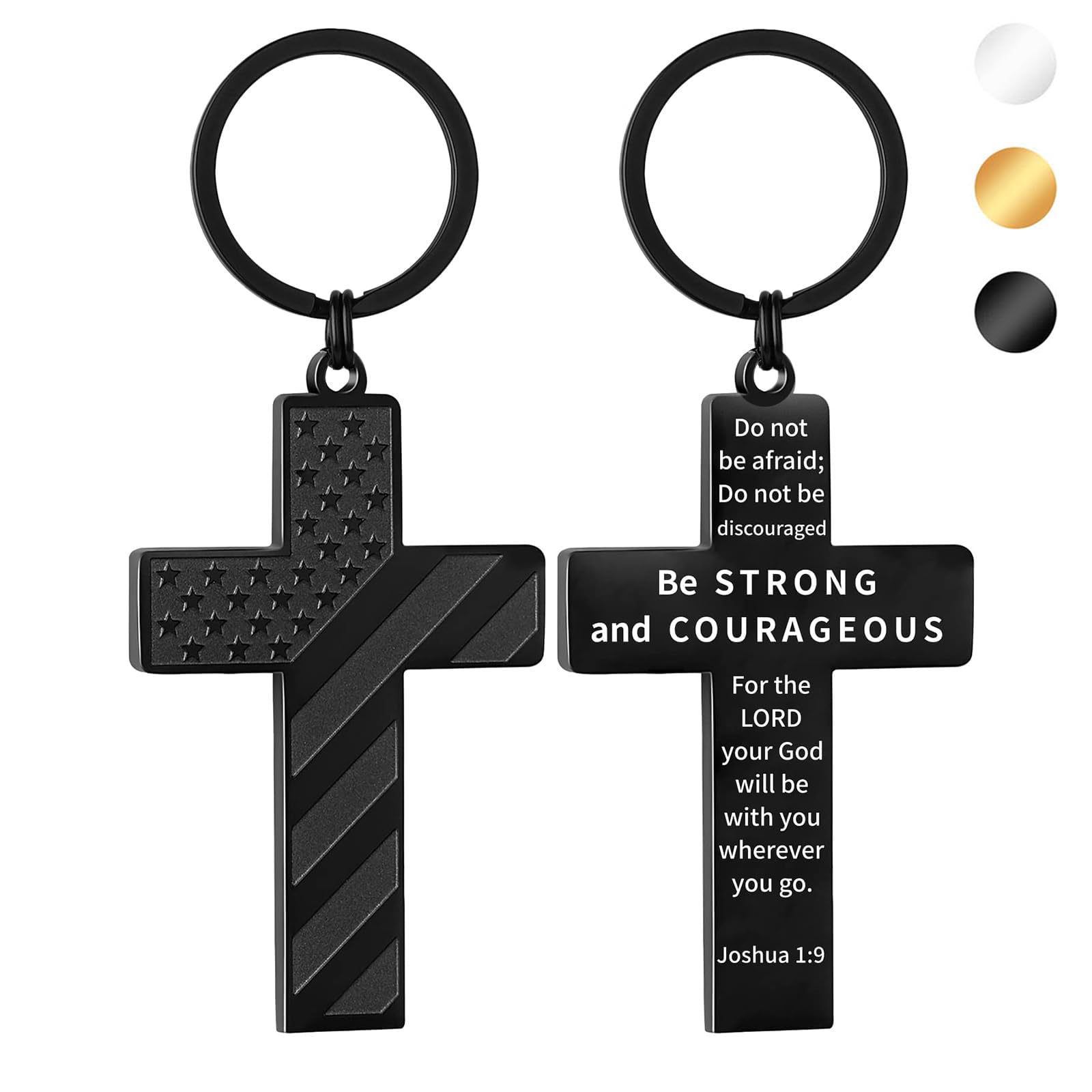 Religious Cross Keychains for Men - First Communion, Baptism, Confirmation Gifts - Easter & Graduation Present Ideas - Perfect for Church Events & Daily Faith Inspiration