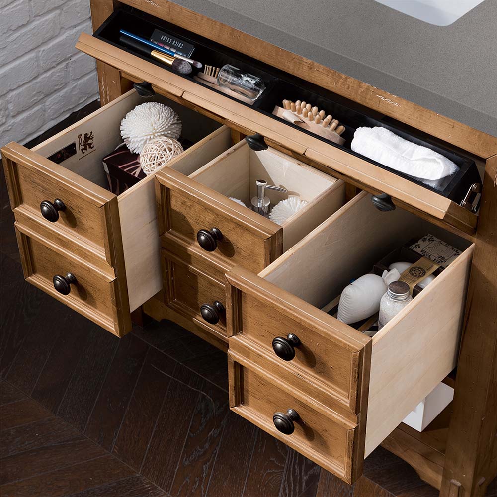 James Martin Vanities Malibu Collection 36-Inch Single Bathroom Vanity in Honey Alder with Countertop Options - Perfect for Modern Bathroom Remodeling and Home Renovation Projects