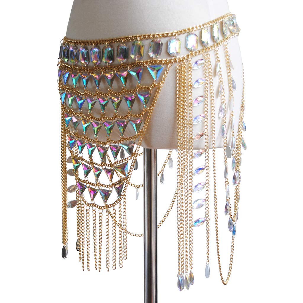 Connie Cloris Women's Sexy Body Chain Jewelry - Elegant Rhinestone Waist Harness for Clubwear, Festival Outfits & Boudoir Photography