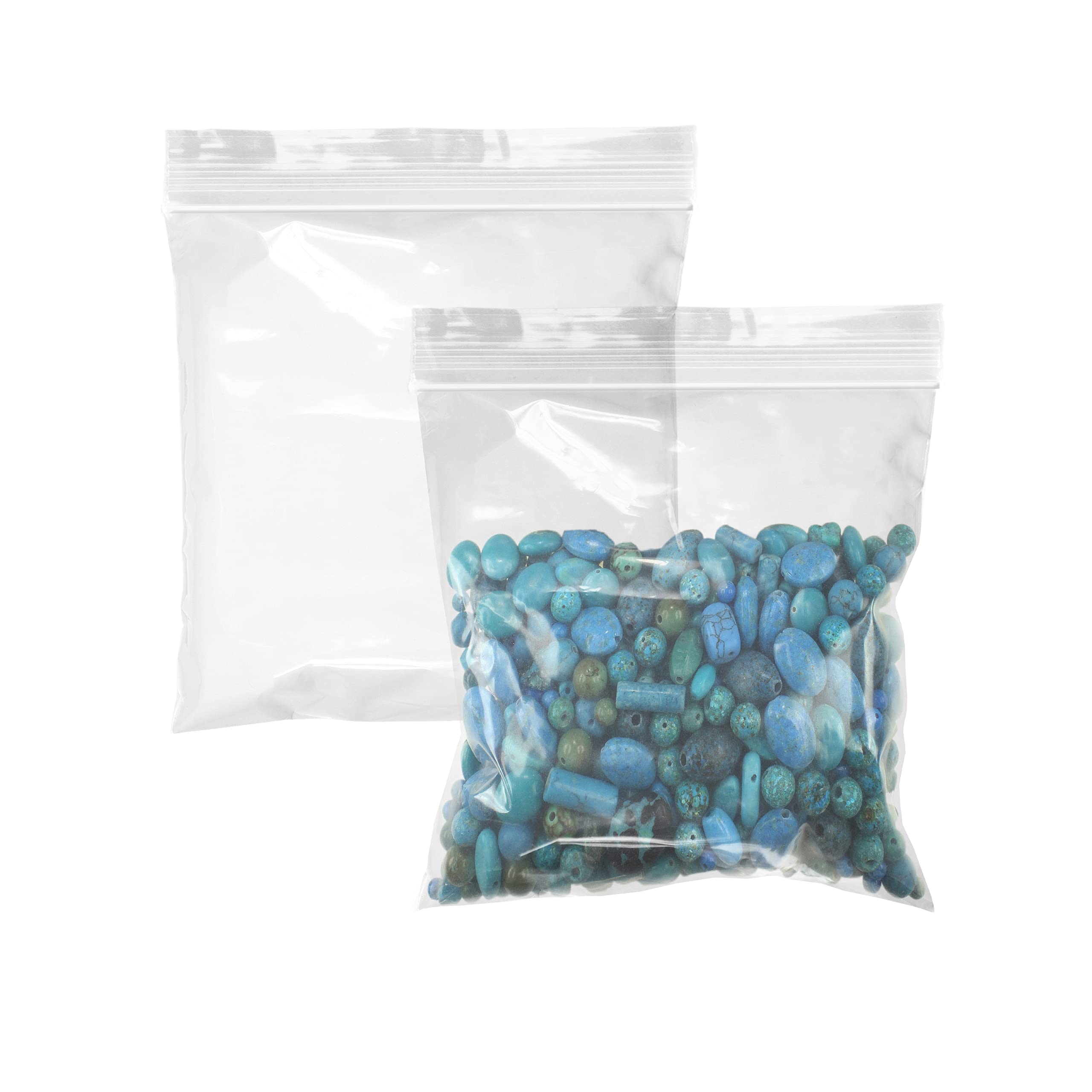 1000 Pack 5x5 Inches APQ Clear Reclosable Zipper Bags - 2 Mil Thick Waterproof Plastic Storage Bags for Jewelry, Crafts & Industrial Use | Durable Zipper Closure for Organizing Small Items