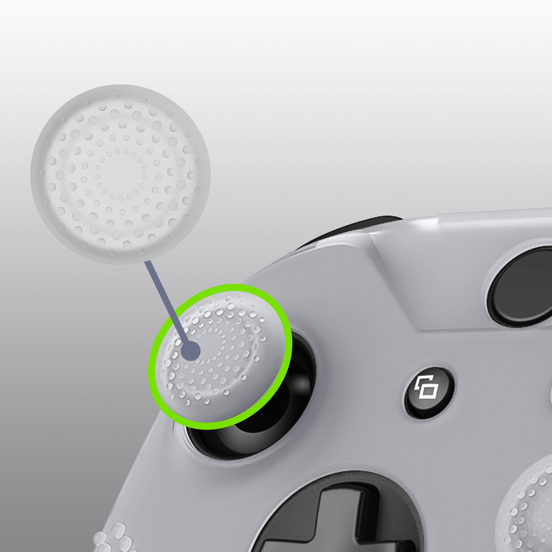 eXtremeRate PlayVital Soft Anti-Slip Silicone Case Cover with Thumb Stick Grip Caps for Microsoft Xbox One X & One S Controller - Semi-Transparent Clear (XBOWP0007GC) - Perfect for Gaming, Protection & Enhanced Grip During Long Play Sessions