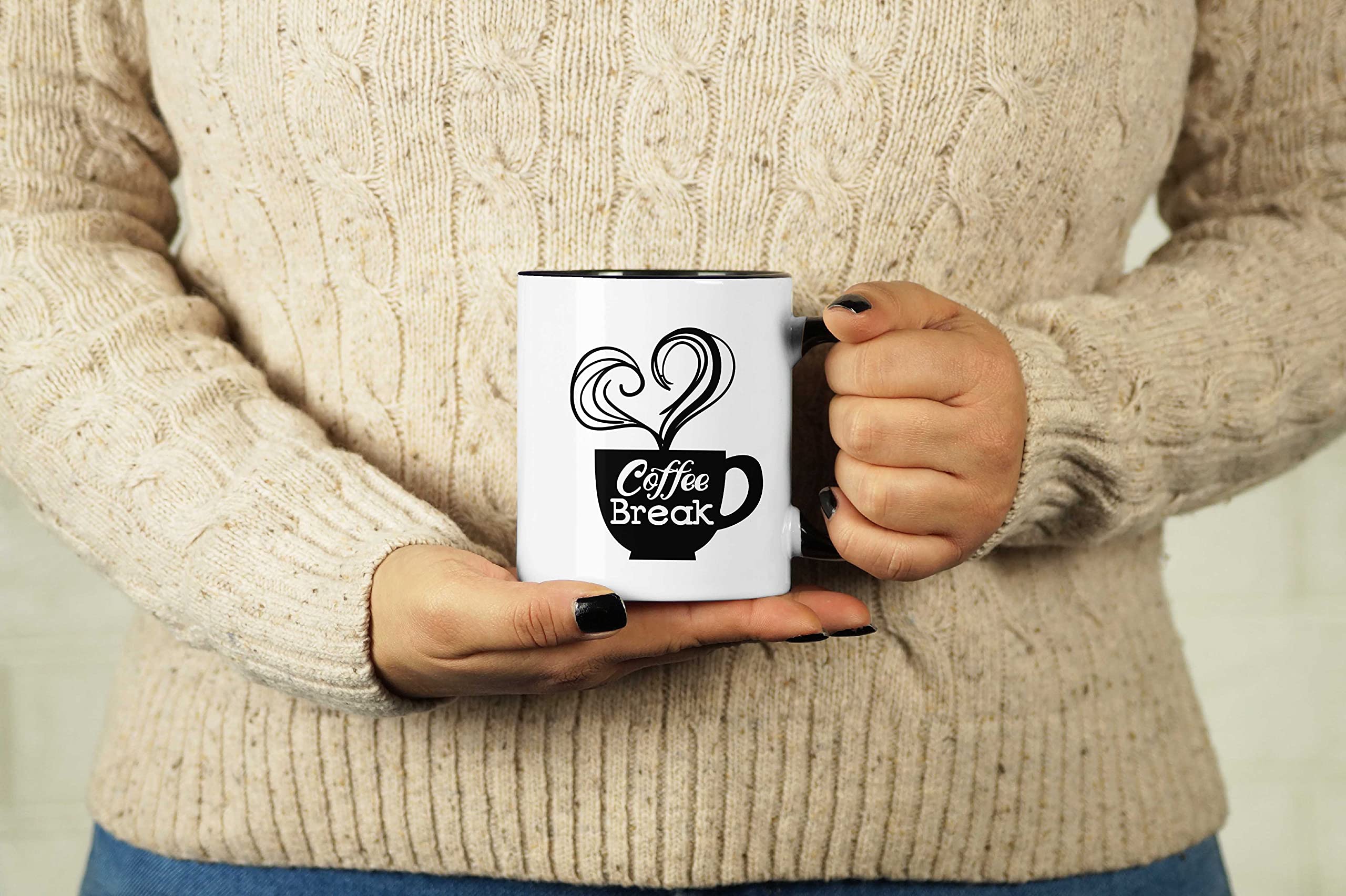 11 Oz Ceramic Coffee Mug - Perfect Gift for Coffee Lovers, Coworkers & Boss - Black - Ideal for Office, Home & Gifting