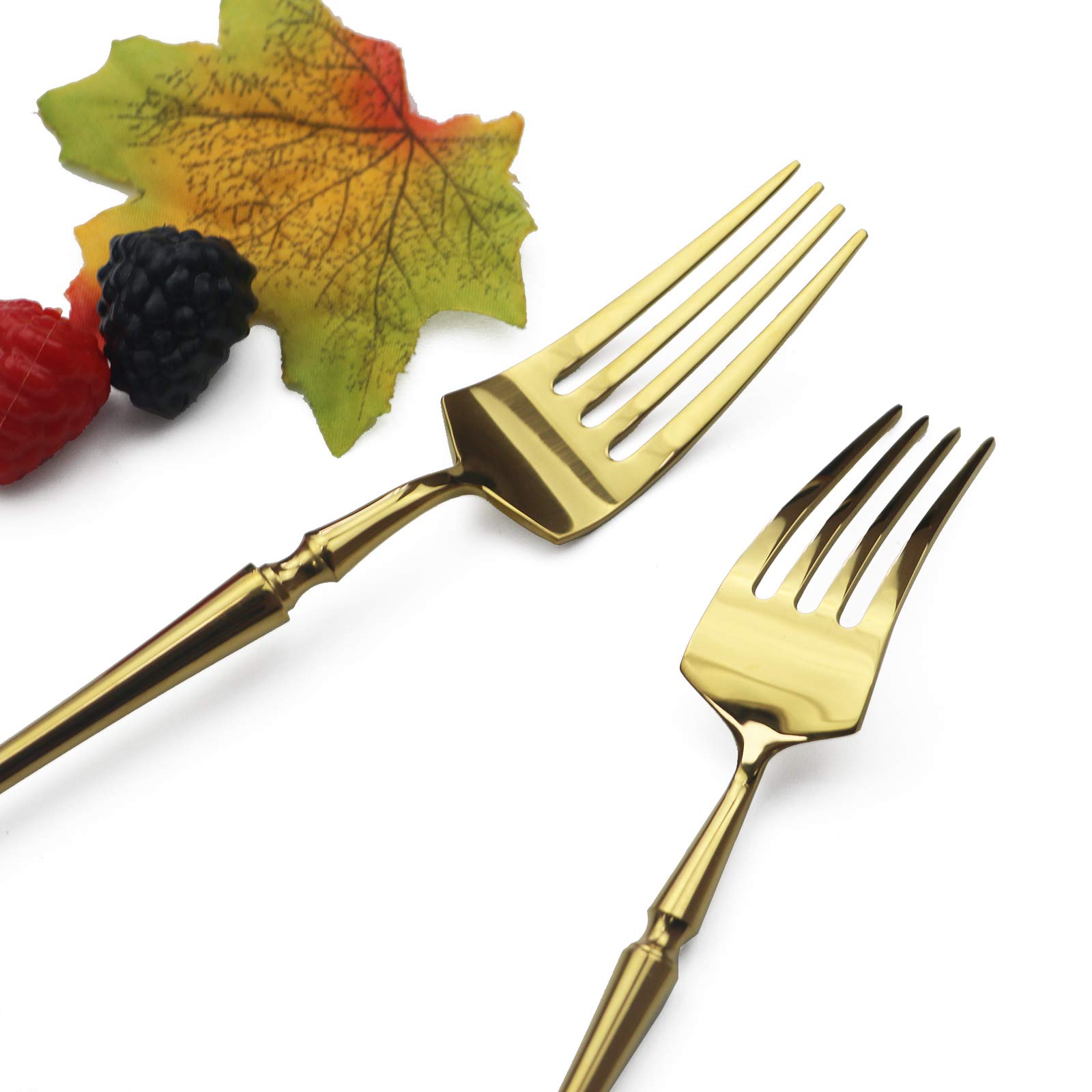 20-Piece Gold Flatware Set - 304 Stainless Steel Forks & Spoons - Luxury Mirror Polished Cutlery - Dishwasher Safe - Service for 4 - Perfect for Dinner Parties, Weddings & Upscale Dining