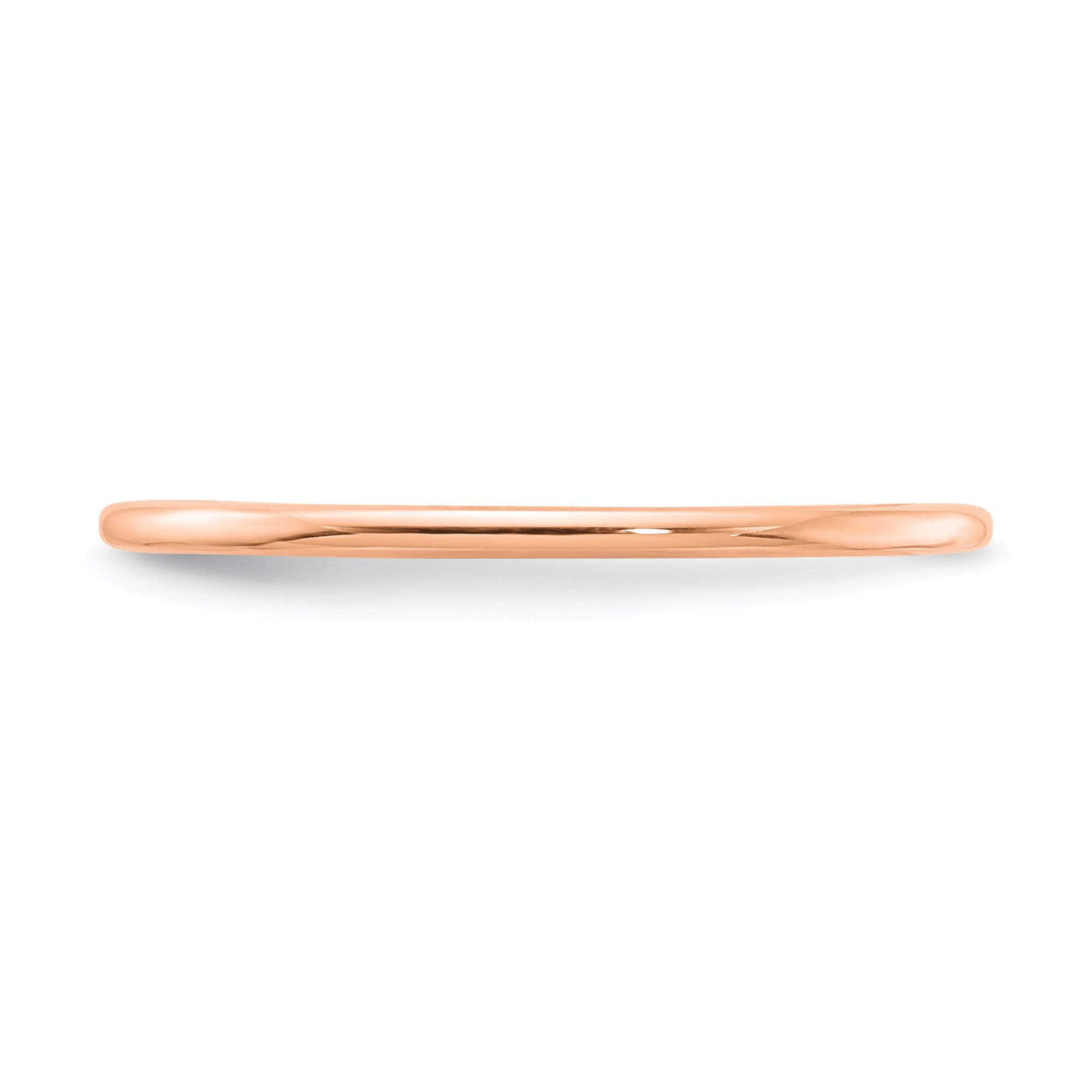 14K Rose Gold 1.2mm Half Round Stackable Band Ring - Size 7 - Dainty Minimalist Wedding Band, Anniversary Gift for Her - Perfect for Everyday Wear, Stacking & Special Occasions