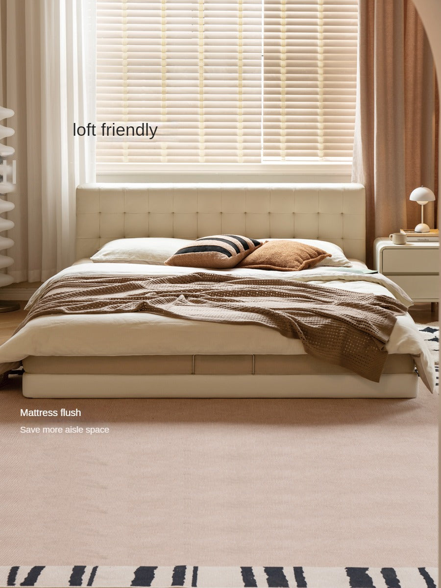 Organic Leather Art Floor Bed - Handcrafted Eco-Friendly Mattress for Adults & Kids - Perfect for Minimalist, Boho & Montessori Bedrooms
