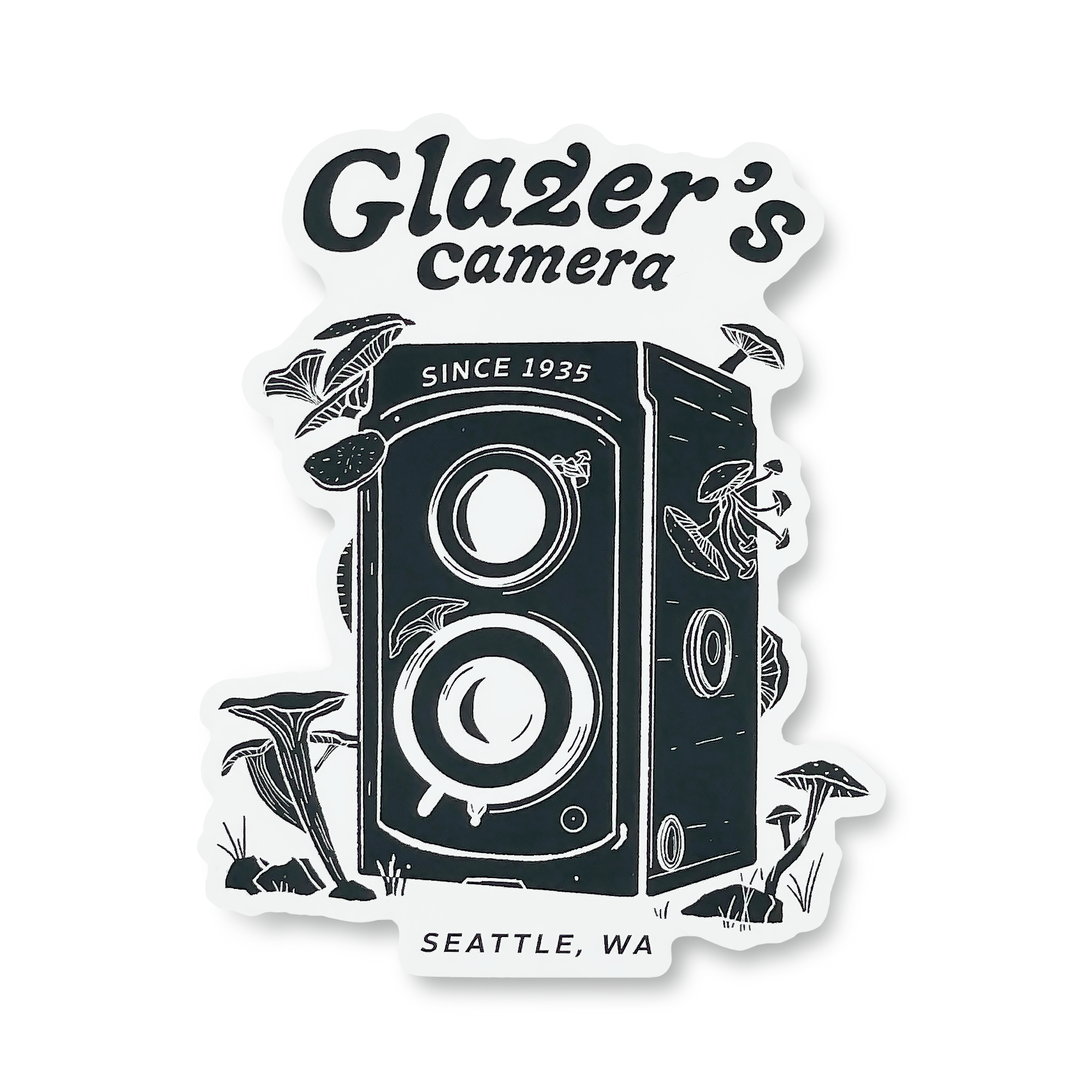 Vintage Camera Mushroom Sticker Pack - Unique Retro Photography Decals for Laptops, Water Bottles & DIY Scrapbooking - Perfect for Photographers & Nature Lovers