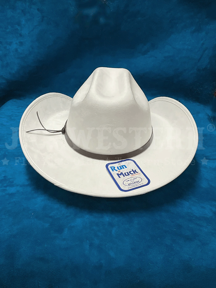 Bullhide CATTLE TOWN 0683W Faux Felt Western Cowboy Hat for Men - White - Perfect for Rodeo, Country Music Festivals & Western Style Outfits