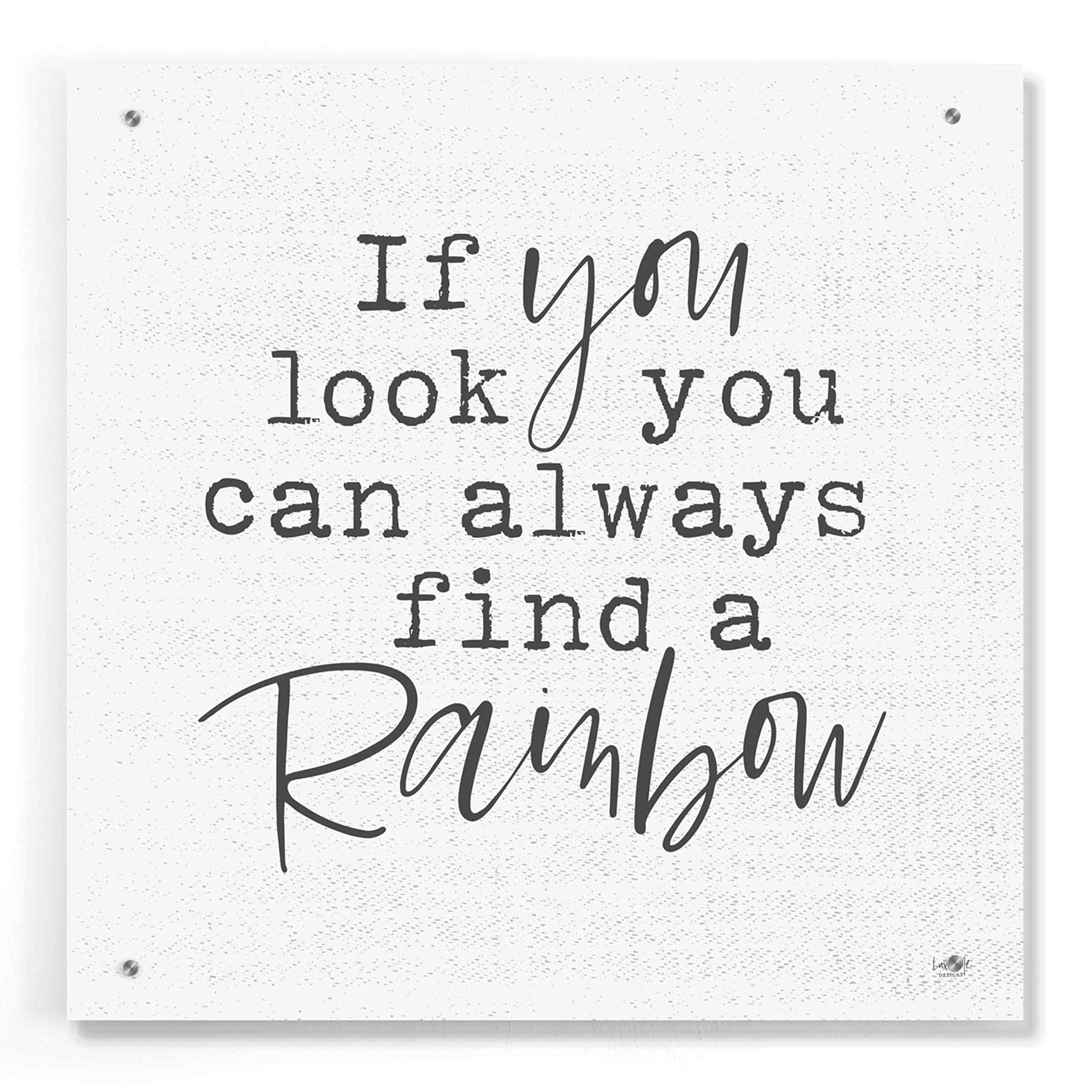 Epic Art 'A Rainbow' by Lux + Me Designs - Vibrant 24x24 Inch Acrylic Glass Wall Decor - Perfect for Living Room, Bedroom or Office Modern Art Display