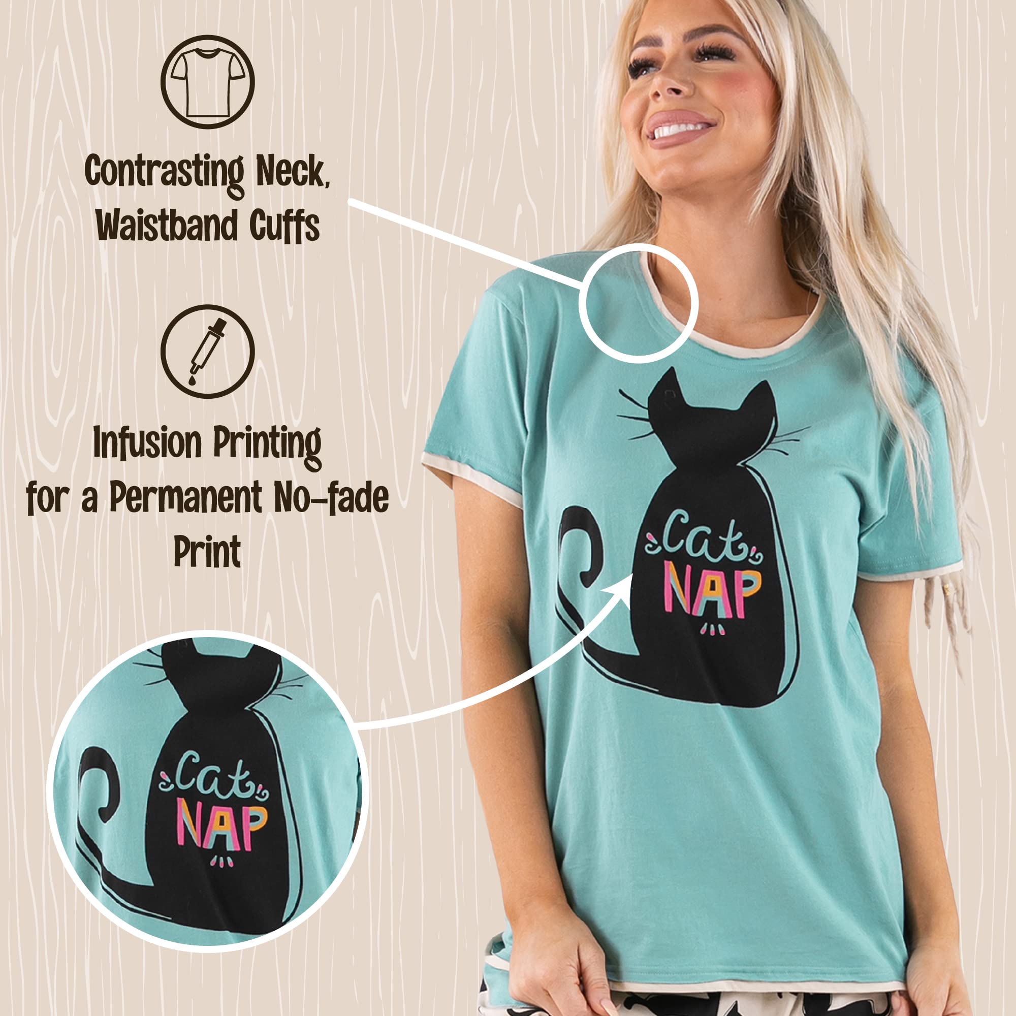 Women's Cute Cat & Dog Print Pajama Set - Soft & Comfortable Sleepwear for Women - Perfect for Lounging, Sleepovers & Relaxing at Home