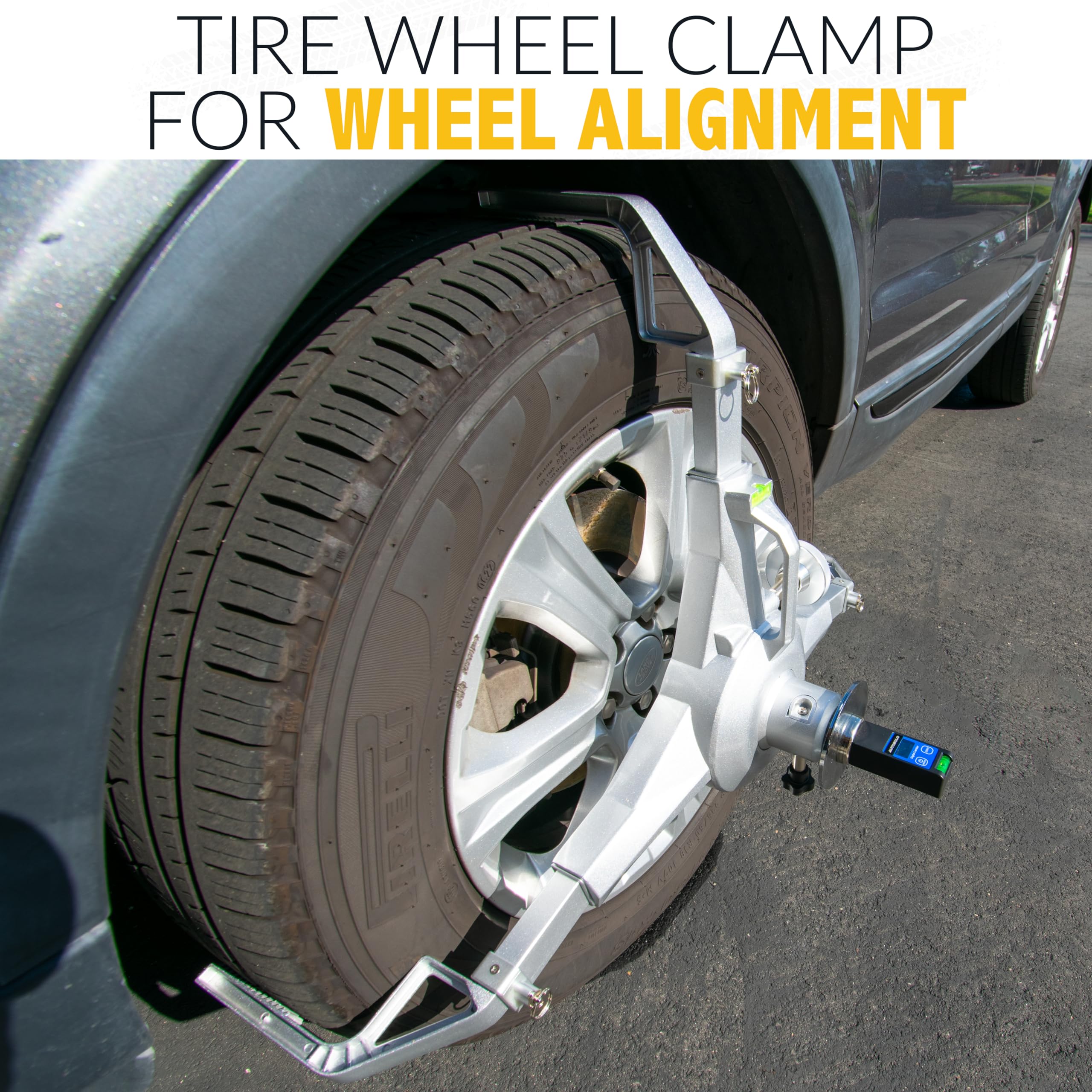 Professional Wheel Alignment Tool with Magnetic Adapter Plate - Heavy Duty Tire Clamp for 18.5