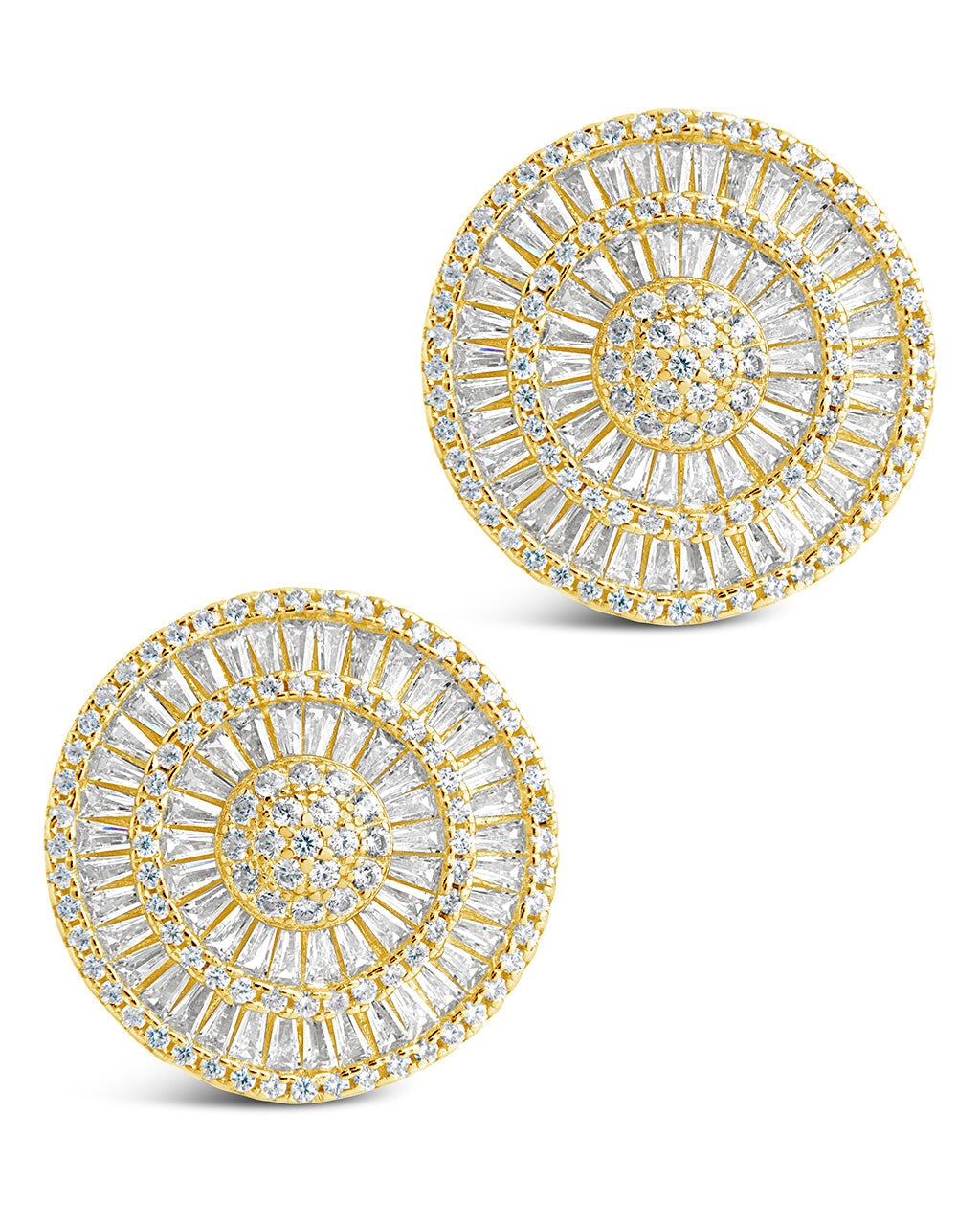 Sandy CZ Circle Stud Earrings for Women - Sparkling Cubic Zirconia Stud Earrings - Elegant & Dainty Jewelry for Everyday Wear, Parties & Gifts