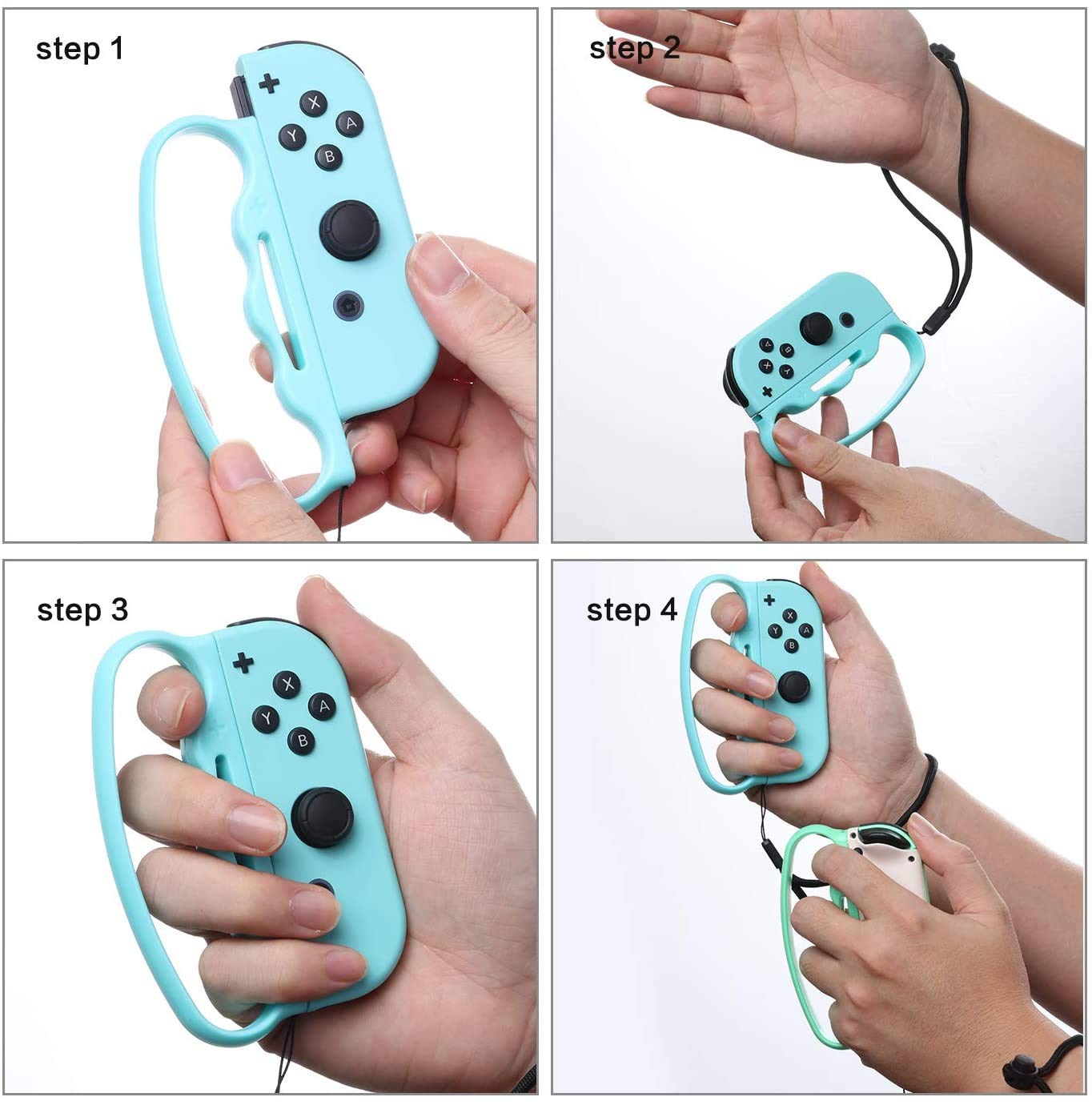 2PCS Fitness Boxing Finger Grip Handle for Nintendo Switch Joy-Con - Blue & Green - Enhance Your Workout & Gaming Experience - Perfect for Home Fitness & Interactive Gaming