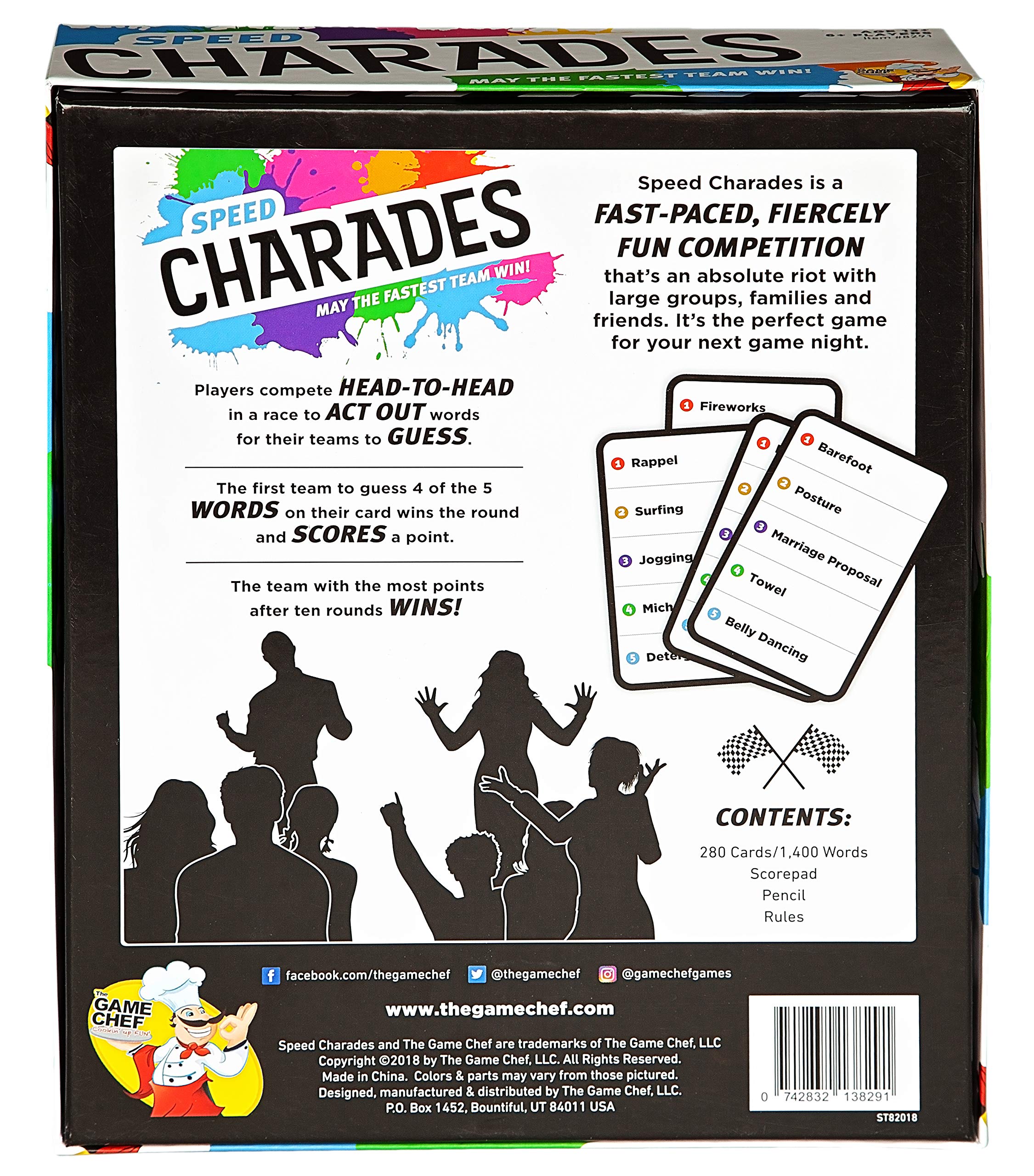 Speed Charades Party Game - Fun Family Board Game with 1400 Charade Cards - Perfect for Game Nights, Team Building & Social Gatherings - Great for Adults, Teens & Kids