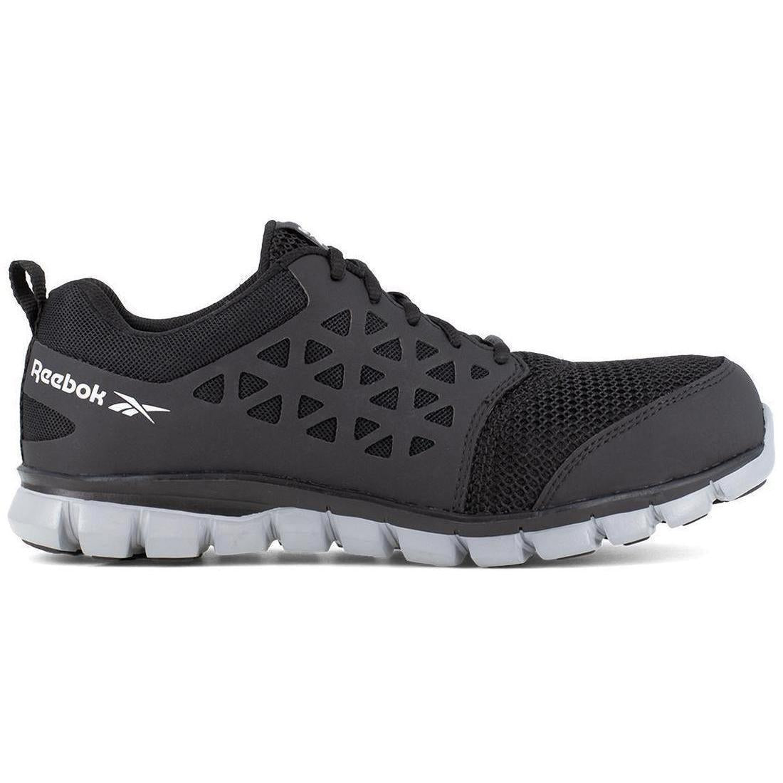 Sublite Cushion Composite Toe Puncture Resistant Work Shoes for Men - Black/Grey Safety Boots for Construction, Warehouse & Industrial Work