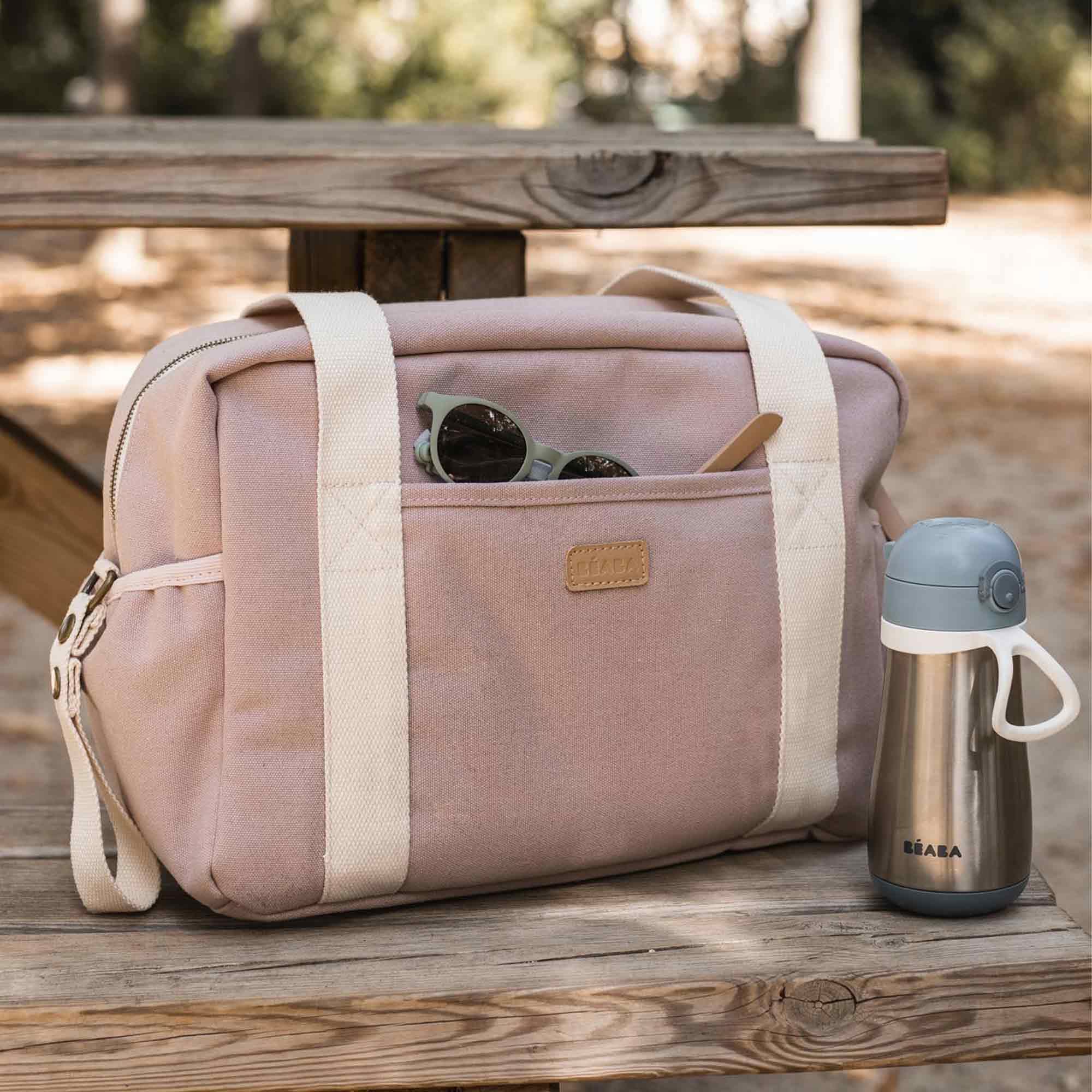 Beaba Paris Large Capacity Baby Diaper Bag - Waterproof Travel Diaper Backpack with Adjustable Strap for Stroller | Perfect for Newborn Essentials, Daycare, Family Outings & Travel