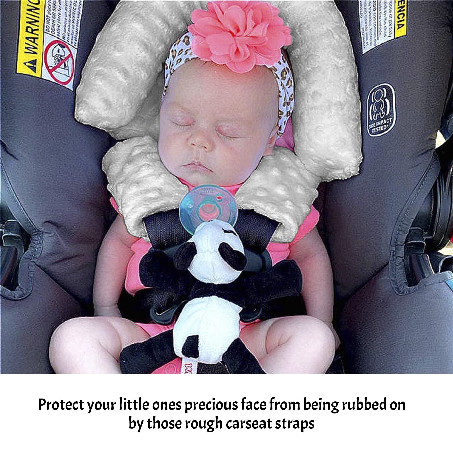 Baby Stroller Head & Neck Support Pillow - Infant Car Seat Headrest with Adjustable Strap - Soft & Breathable Newborn Lounger for 0-12 Months - Perfect for Strollers, Car Seats & Baby Rockers