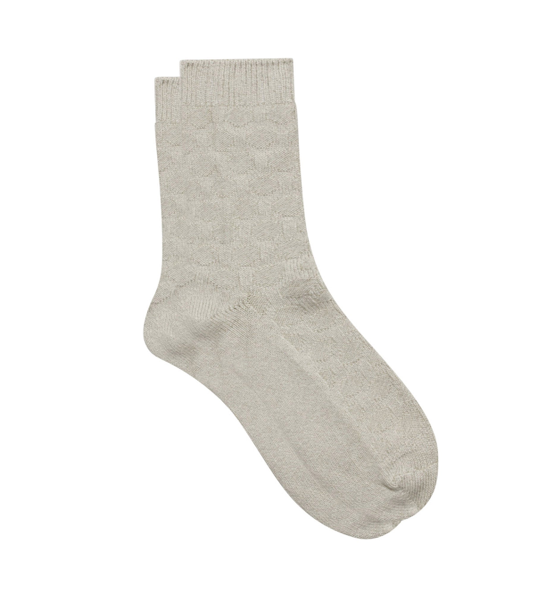 Bamboo Women's Socks with Printed Circles - Beige Cotton Blend Casual Socks for Everyday Wear, Work & Home Comfort