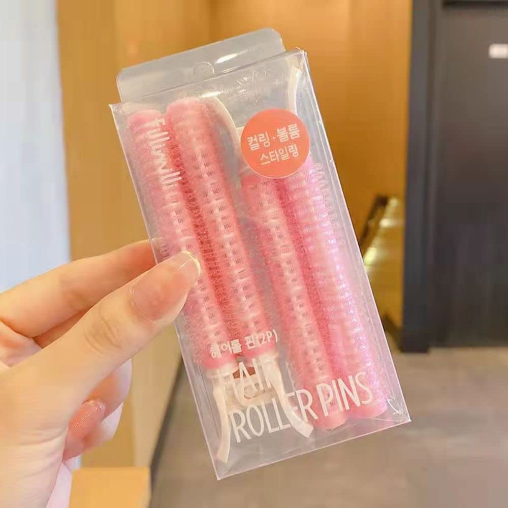 Candy Color Hair Rollers for Women - No Heat Hair Curlers, Natural Fixed Bangs, Hair Volumizing Clips, Hair Styling Tools (Pink) - Perfect for Home, Salon, and Everyday Hairstyling