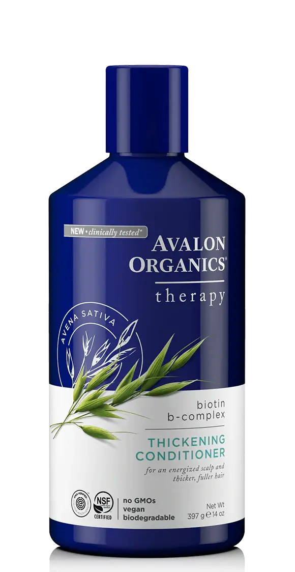 Avalon Organics Thickening Conditioner with Biotin & B Complex - Volumizing Hair Therapy for Fine or Thin Hair - Perfect for Daily Use & Hair Growth Care