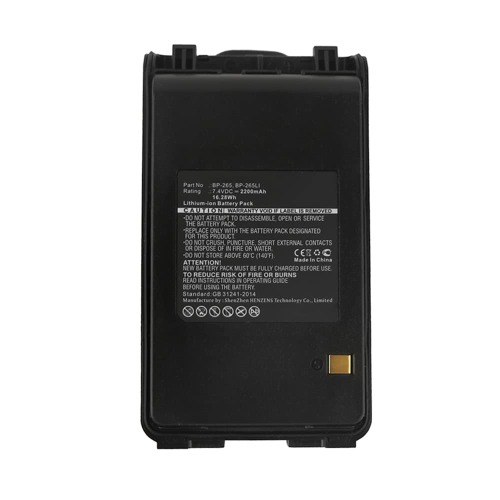 Synergy Digital 2-Way Radio Battery - 2200mAh Li-ion Replacement for Icom IC-V80E & BP-265 (7.4V High Capacity) - Perfect for Outdoor Adventures, Construction Sites & Emergency Communication