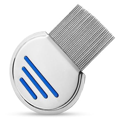 INSIME Steel Lice Comb for Kids, Women & Men | Professional Nit & Lice Egg Remover | Anti-Lice Treatment Comb for Head Lice Removal | Durable Stainless Steel Lice Comb for Home & Travel Use (Pack of 1)