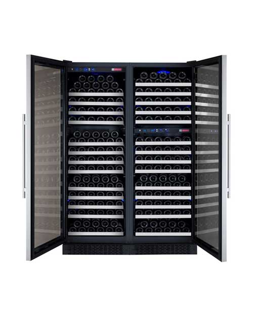 Flexcount 3-Zone 349 Bottle Wine Cooler Refrigerator - Perfect for Home Bars, Restaurants, and Wine Cellars