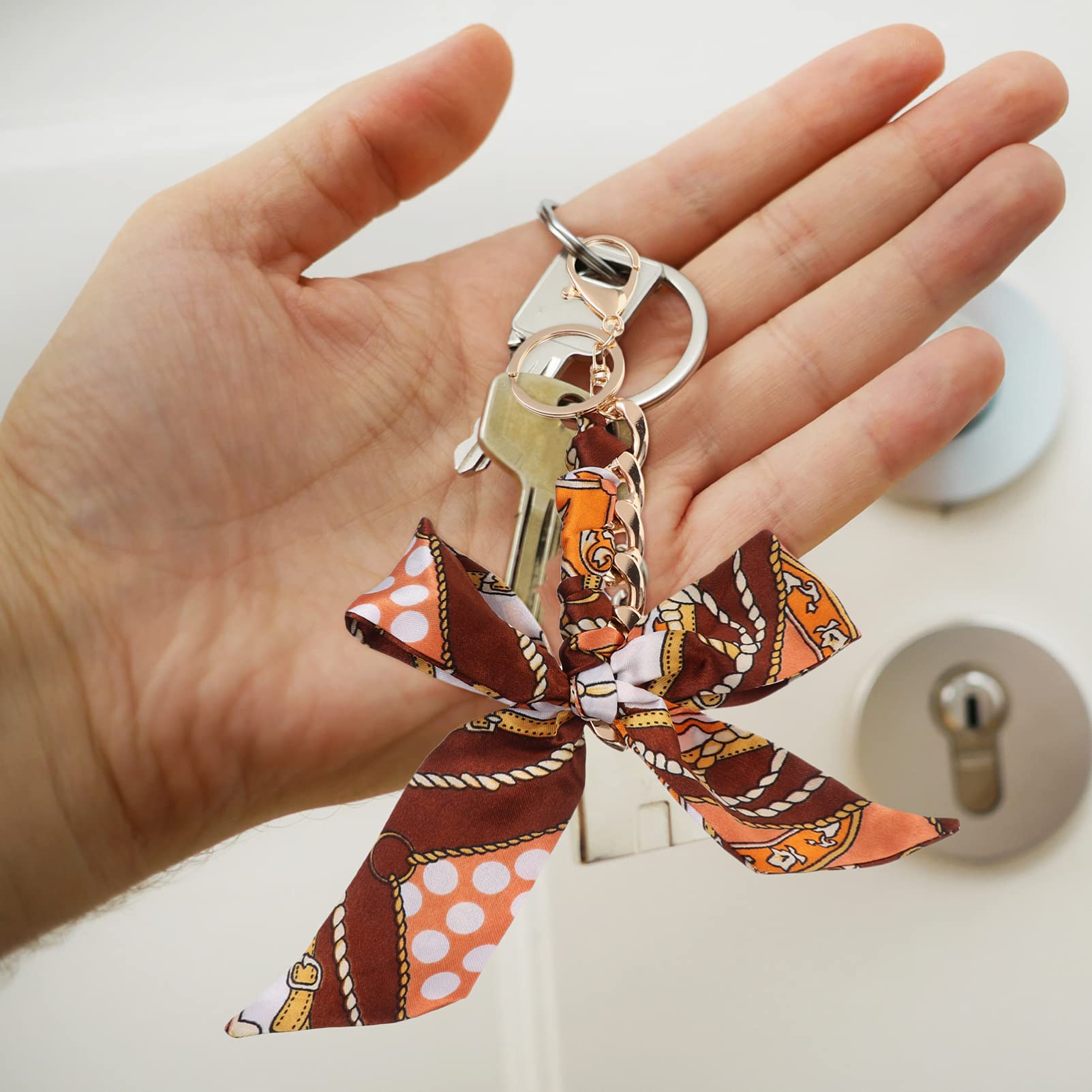 OSALADI Bowknot Silk Ribbon Keychain - Elegant Handbag Handle Decor for Purse, Tote & Shoulder Bags | Perfect Gift for Women, Fashion Accessory for Parties, Weddings & Daily Use