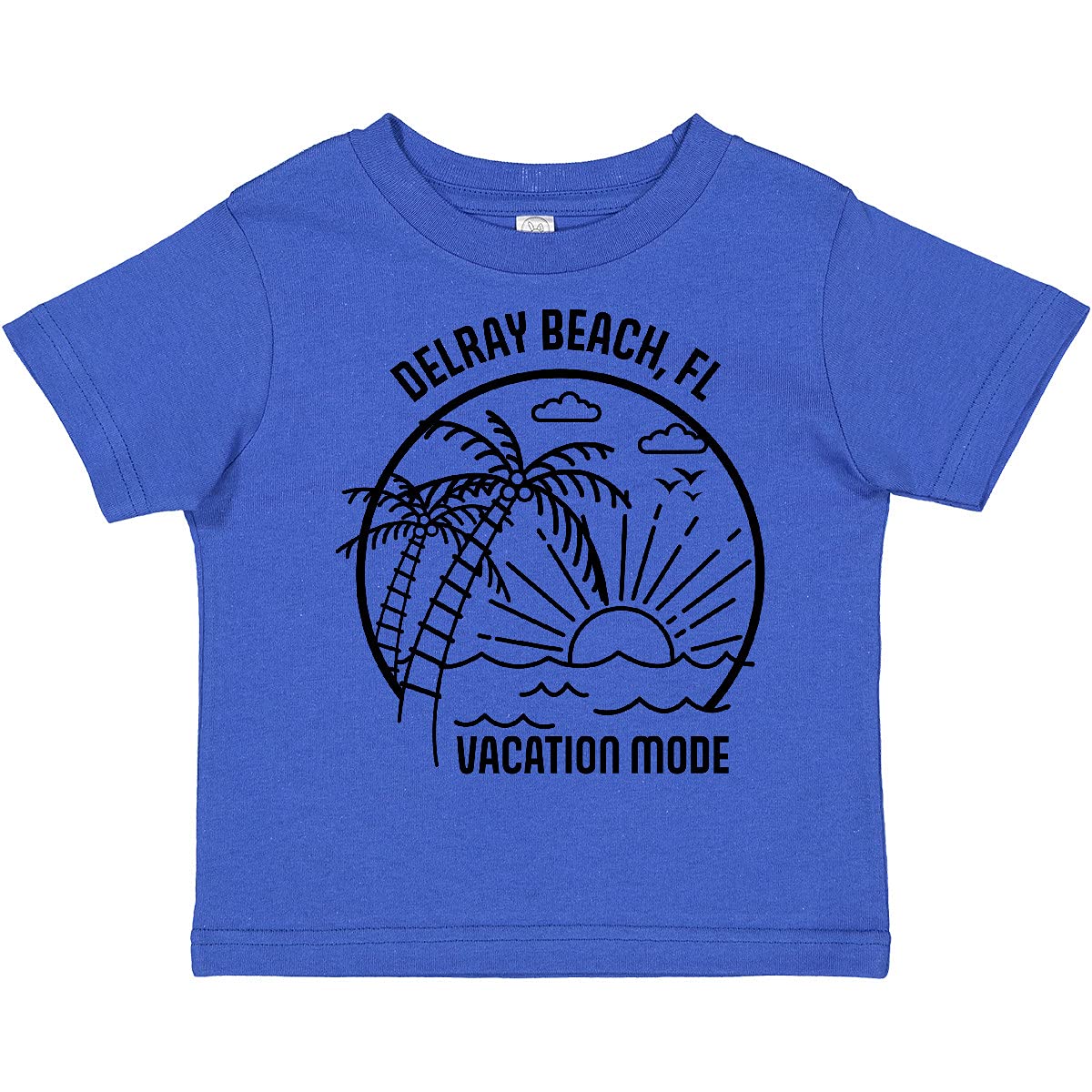 Inktastic Summer Vacation Mode Delray Beach Florida Toddler T-Shirt - Cute Florida Beach Outfit for Boys & Girls - Perfect for Family Vacations, Beach Trips & Summer Fun