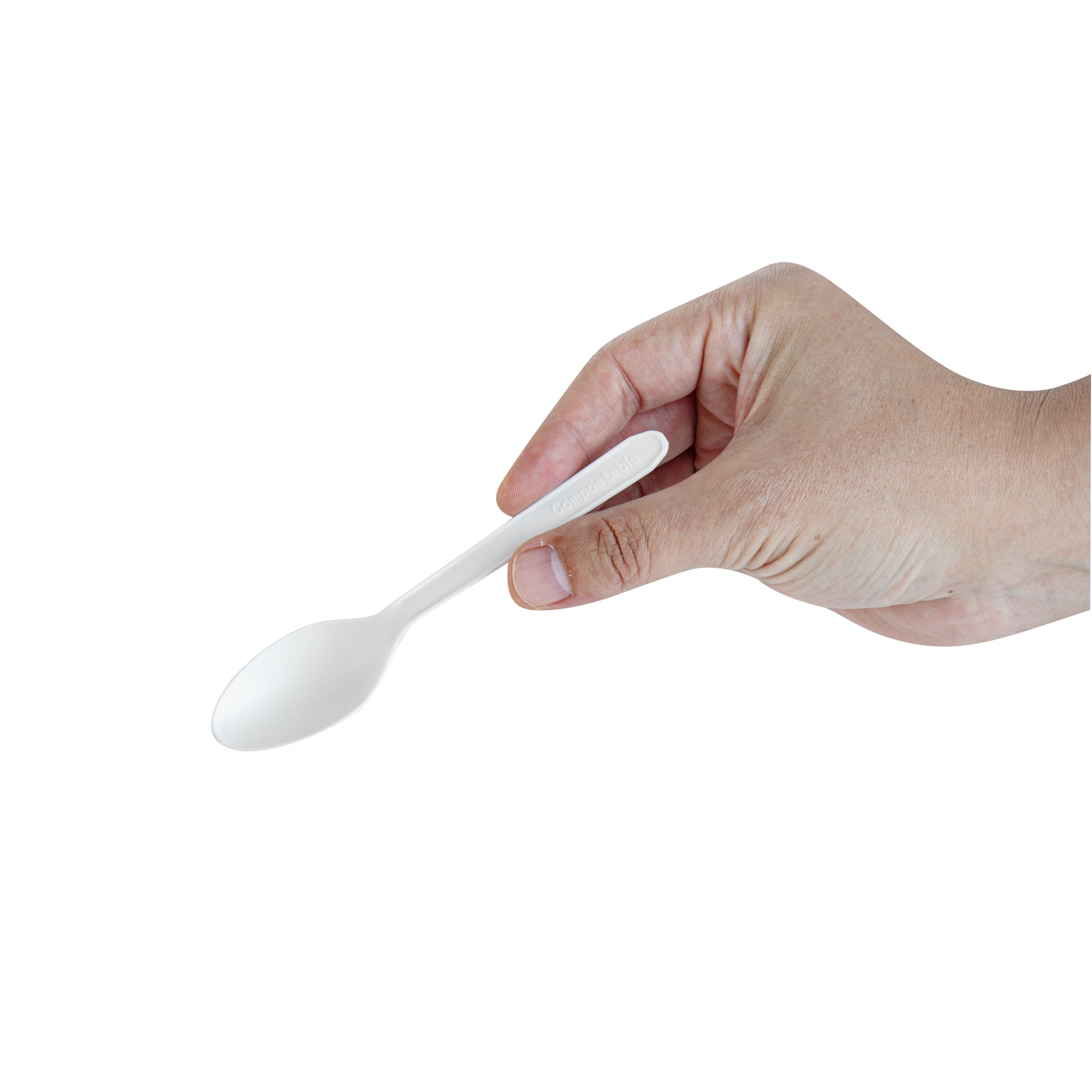 Eco-Friendly White CPLA Plastic Dessert Spoons - Heat Resistant, Compostable Cutlery (1000 Count) - Perfect for Parties, Picnics & Catering Events