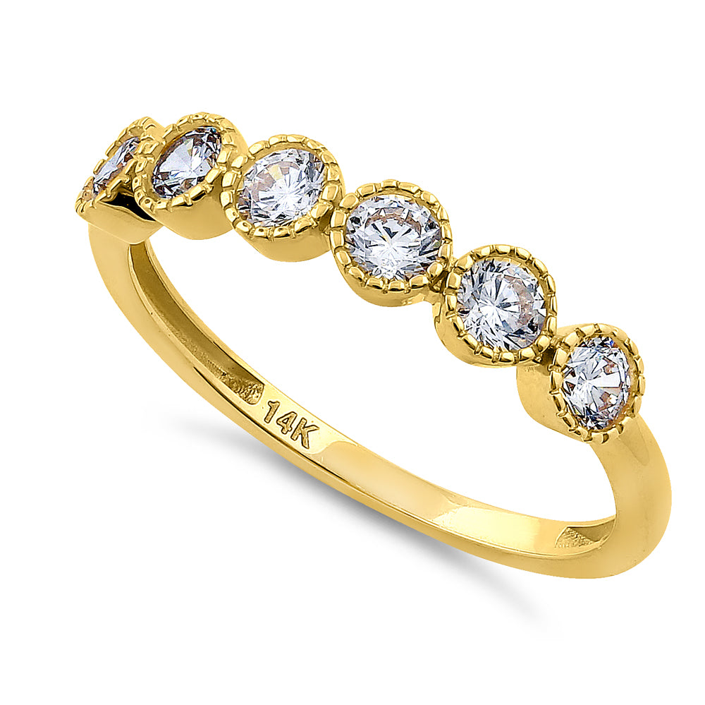 14K Solid Yellow Gold Round Diamond Ring - 0.75 Carat Total Weight, Elegant Wedding Band, Anniversary Gift for Her, Perfect for Engagement, Proposal & Special Occasions