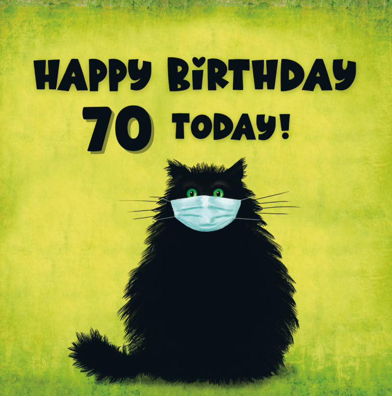 The Masketeer Cat 70th Birthday Card - Funny Cat Lover Greeting Card for Milestone Birthday Celebrations, Parties & Gifts