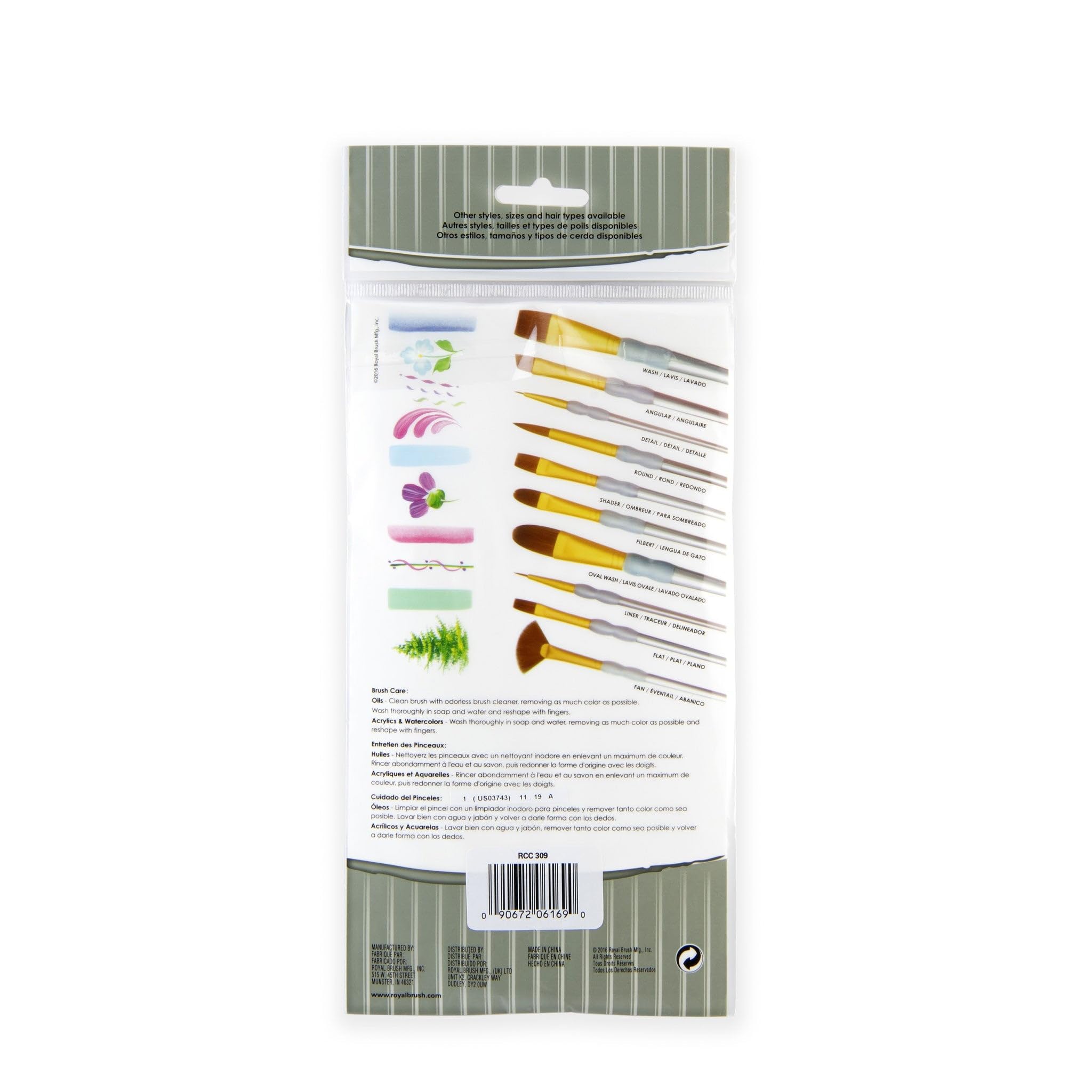 Royal & Langnickel Crafter's Choice 11-Piece Round Taklon Brush Set for Acrylic, Watercolor & Oil Painting - Professional Artist Paintbrushes for Canvas, Paper & Wood Art Projects