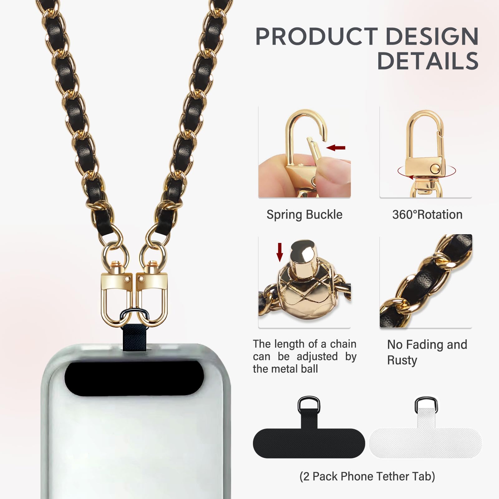 Universal Crossbody Phone Lanyard Strap - Adjustable Anti-Theft Phone Holder Compatible with Most Smartphones (Black) | Perfect for Travel, Shopping, Concerts & Outdoor Activities