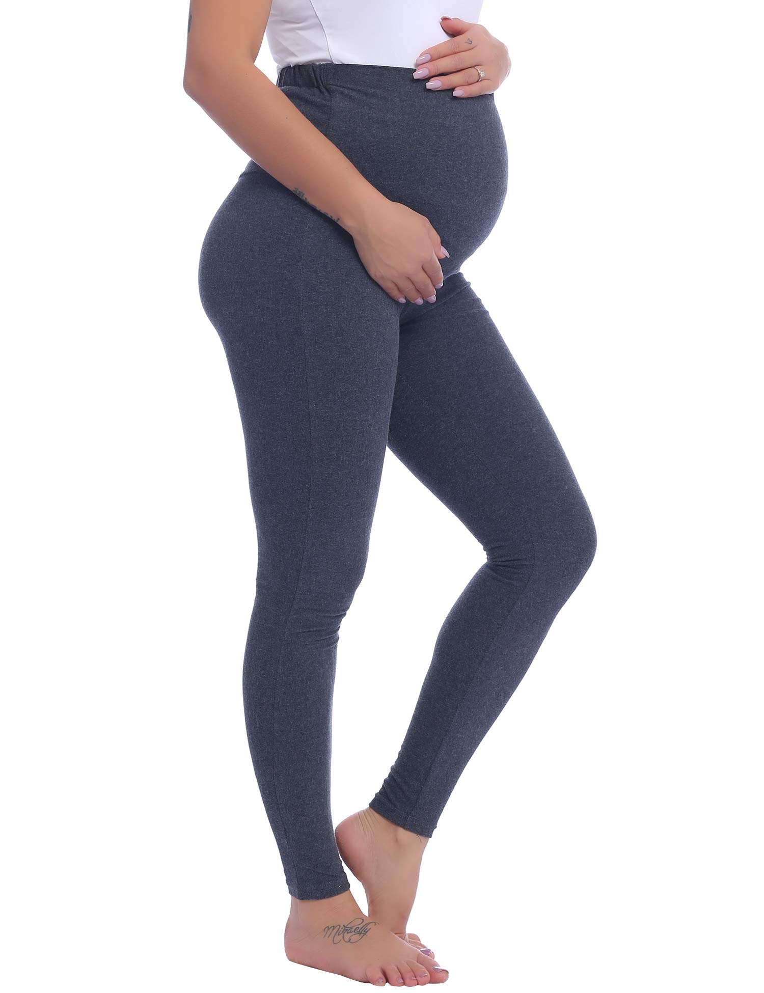 Joyaria Women's Cotton Maternity Leggings - Over The Belly Pregnancy Active Wear, Yoga & Workout Tights (S-XXL) - Perfect for Prenatal Exercise, Daily Comfort & Postpartum Recovery