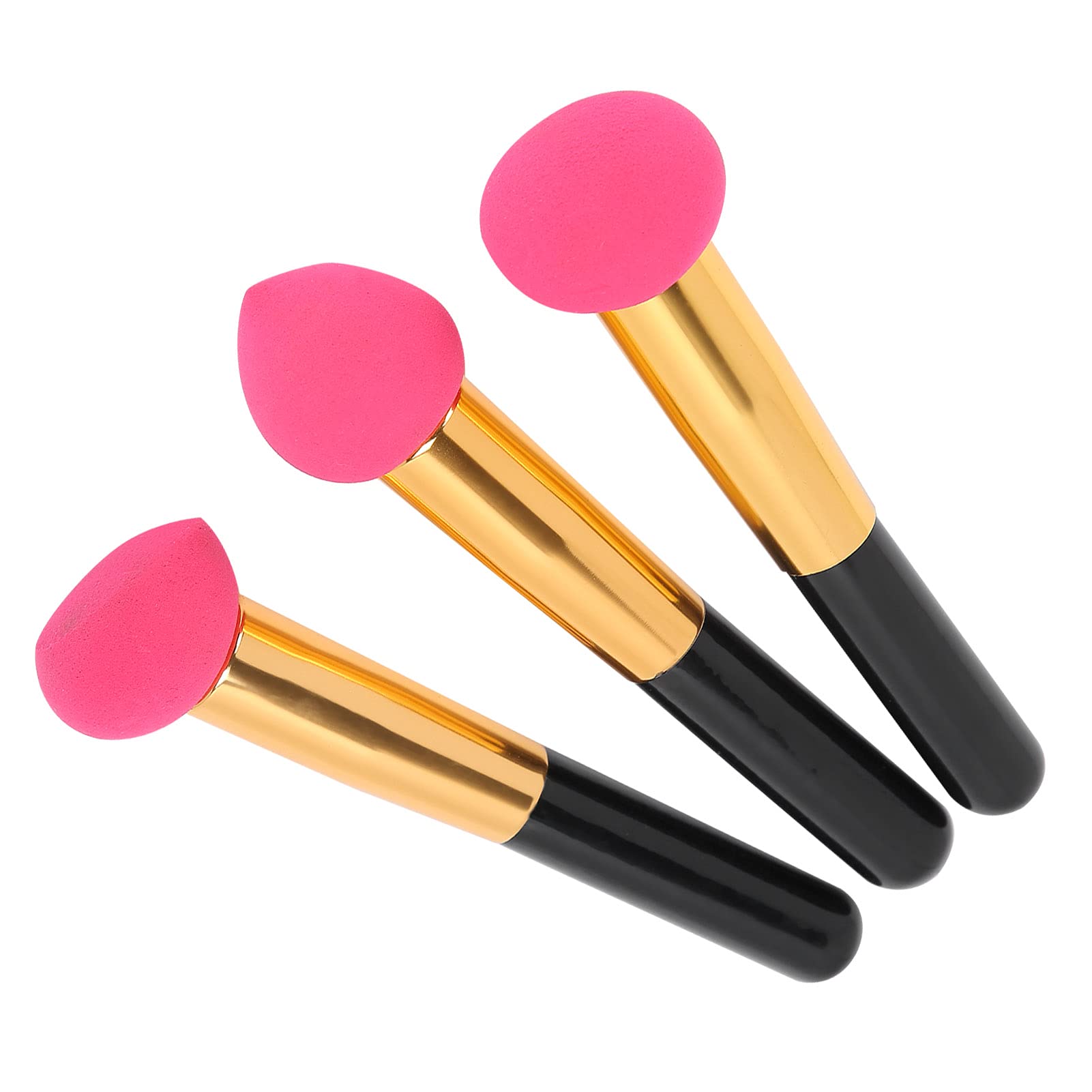Soft Makeup Brush Set with Egg Puff - 3-Piece for Flawless Application (Purple) - Perfect for Foundation & Blending
